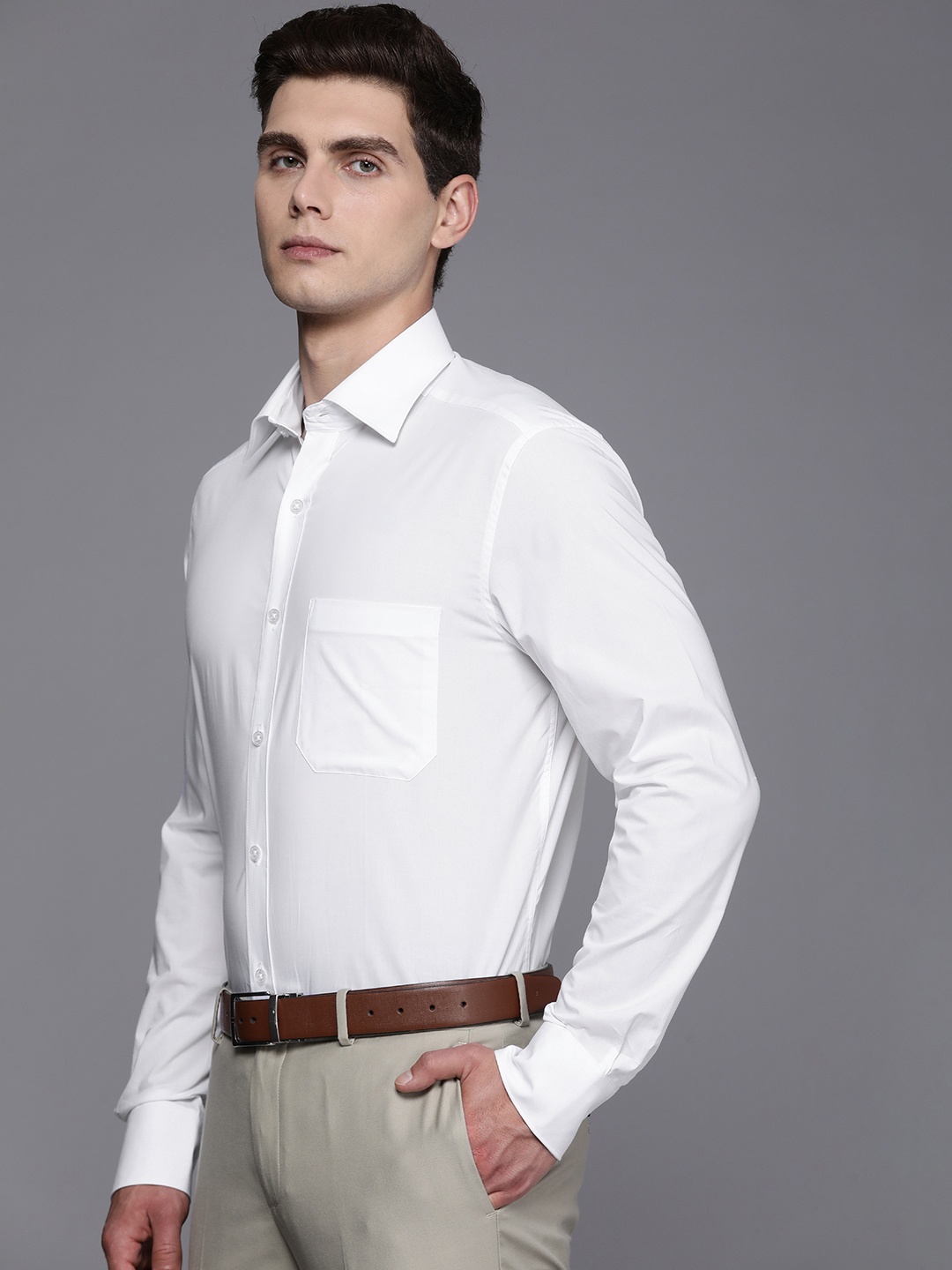 

Louis Philippe Pure Cotton Classic Opaque Formal Shirt, White