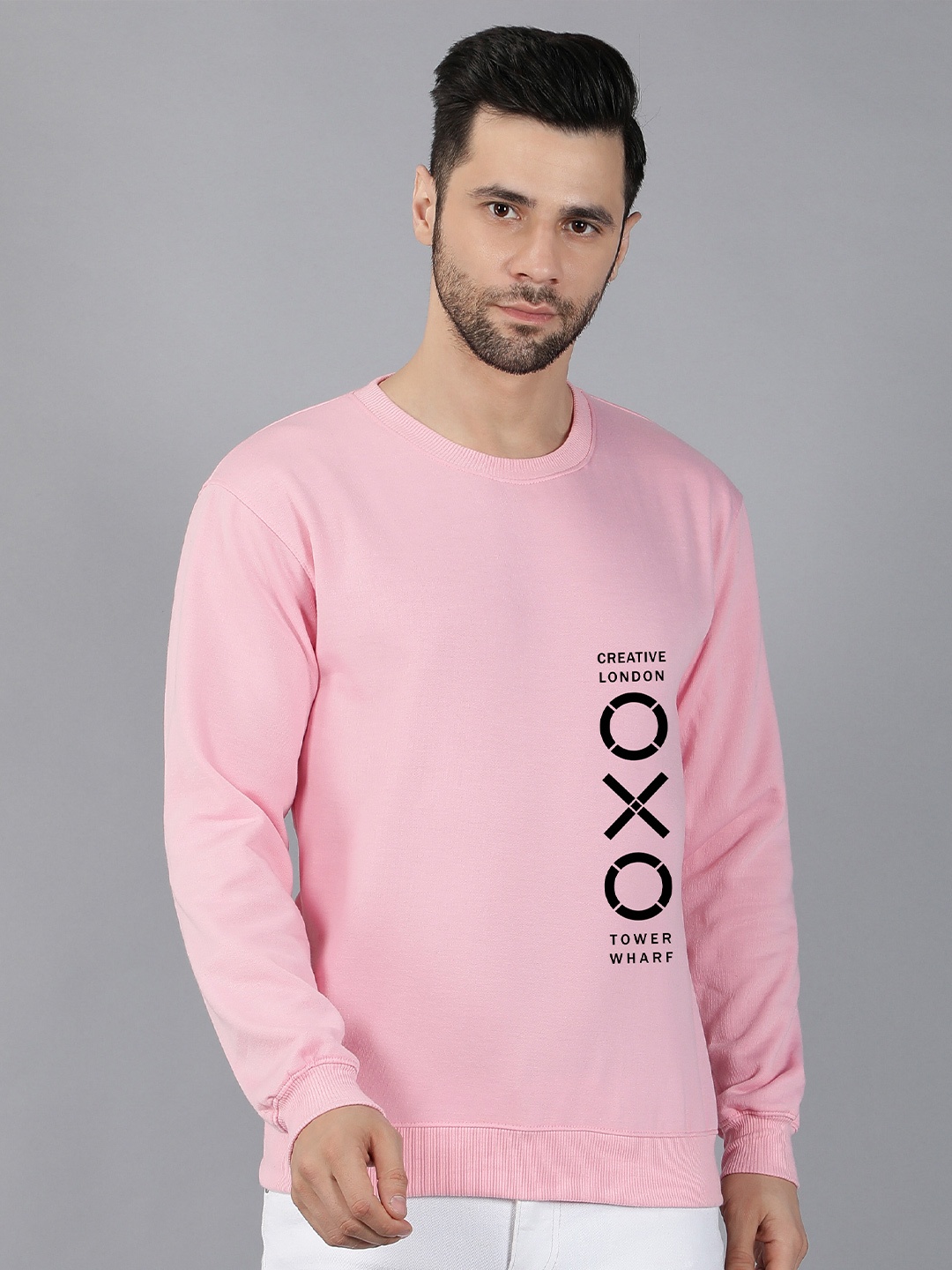 

Fashion And Youth Typography Printed Fleece Pullover, Pink