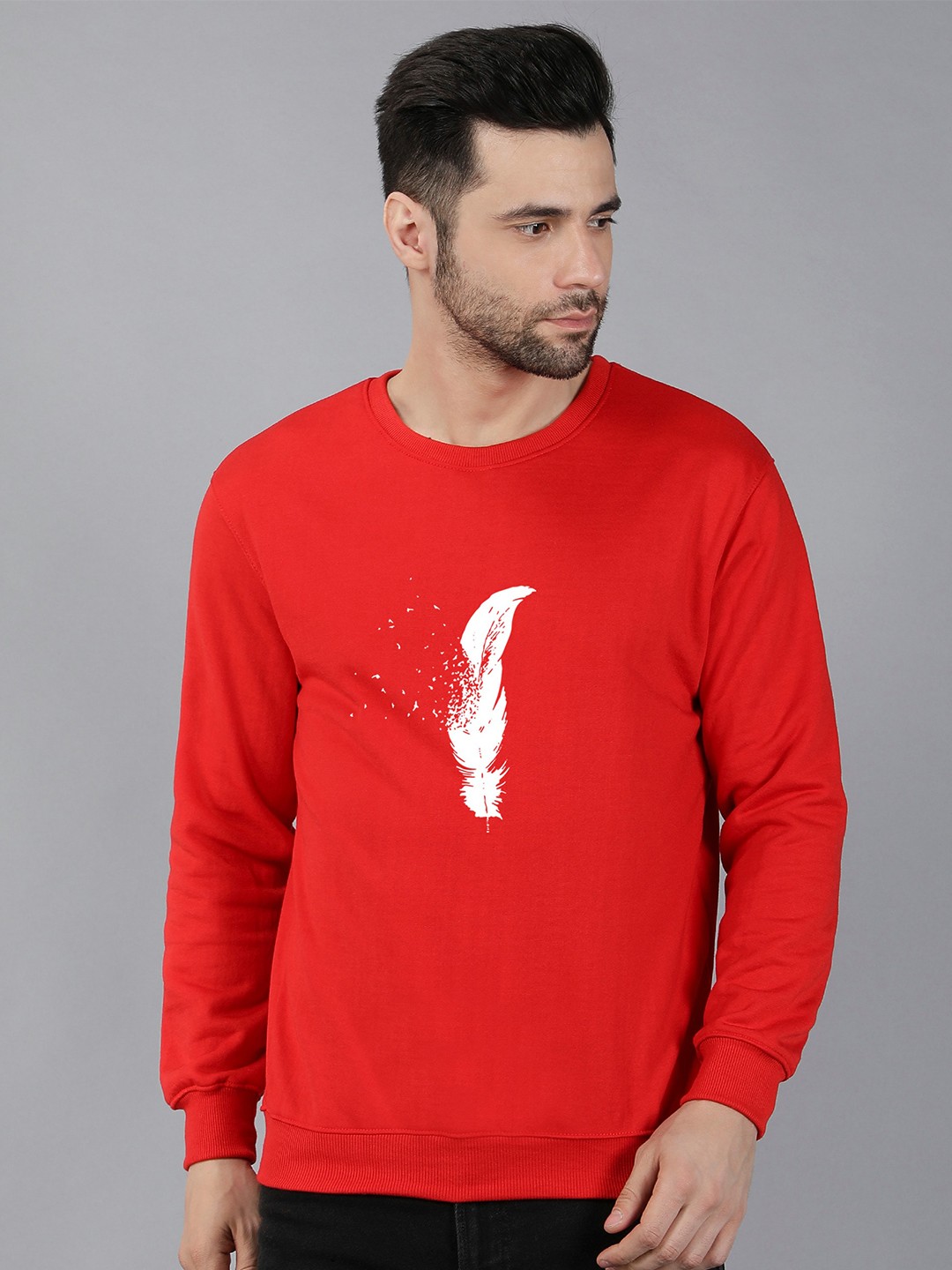

Fashion And Youth Graphic Printed Fleece Pullover Sweatshirt, Red