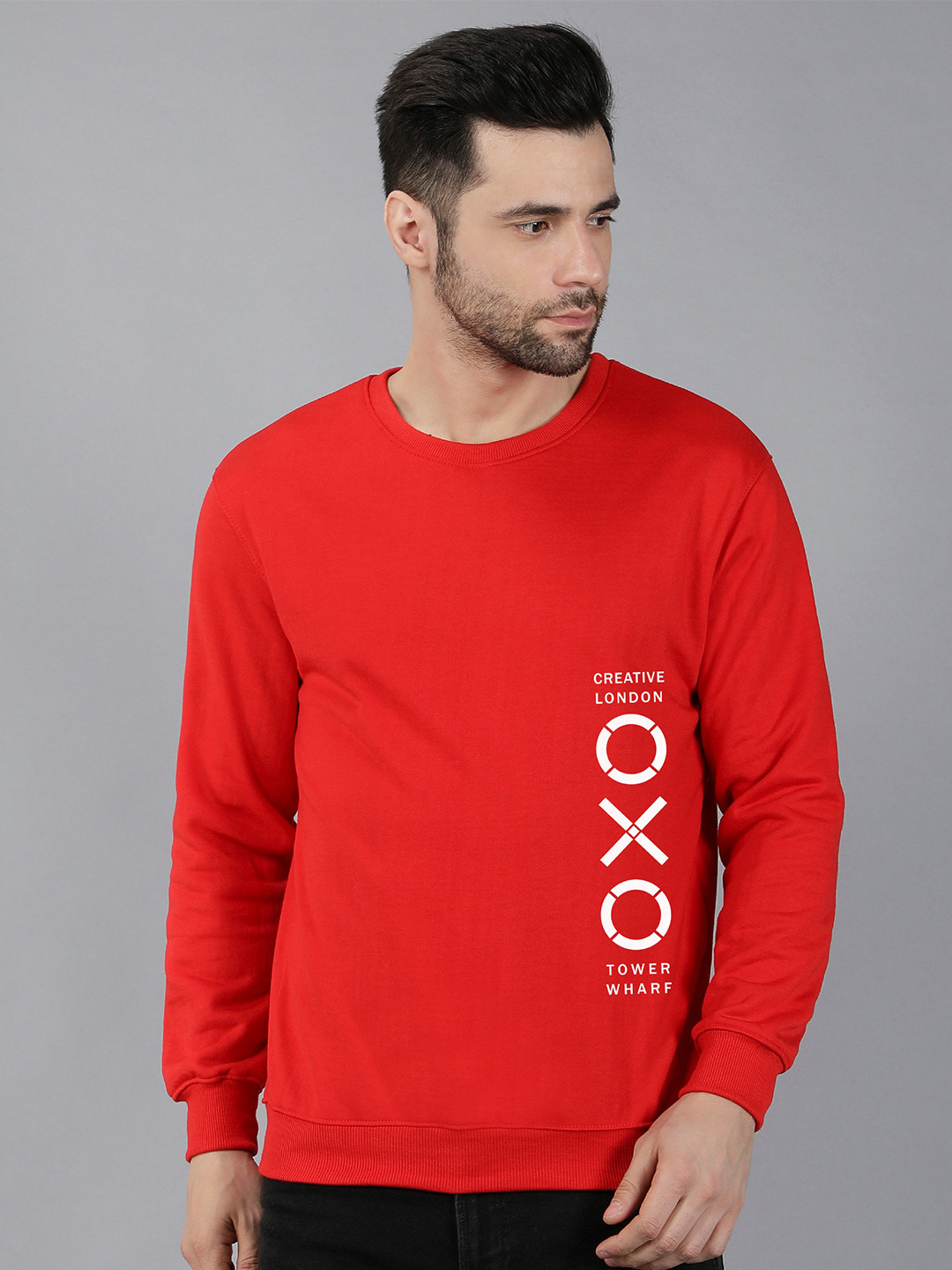 

Fashion And Youth Typography Printed Pullover Sweatshirt, Red