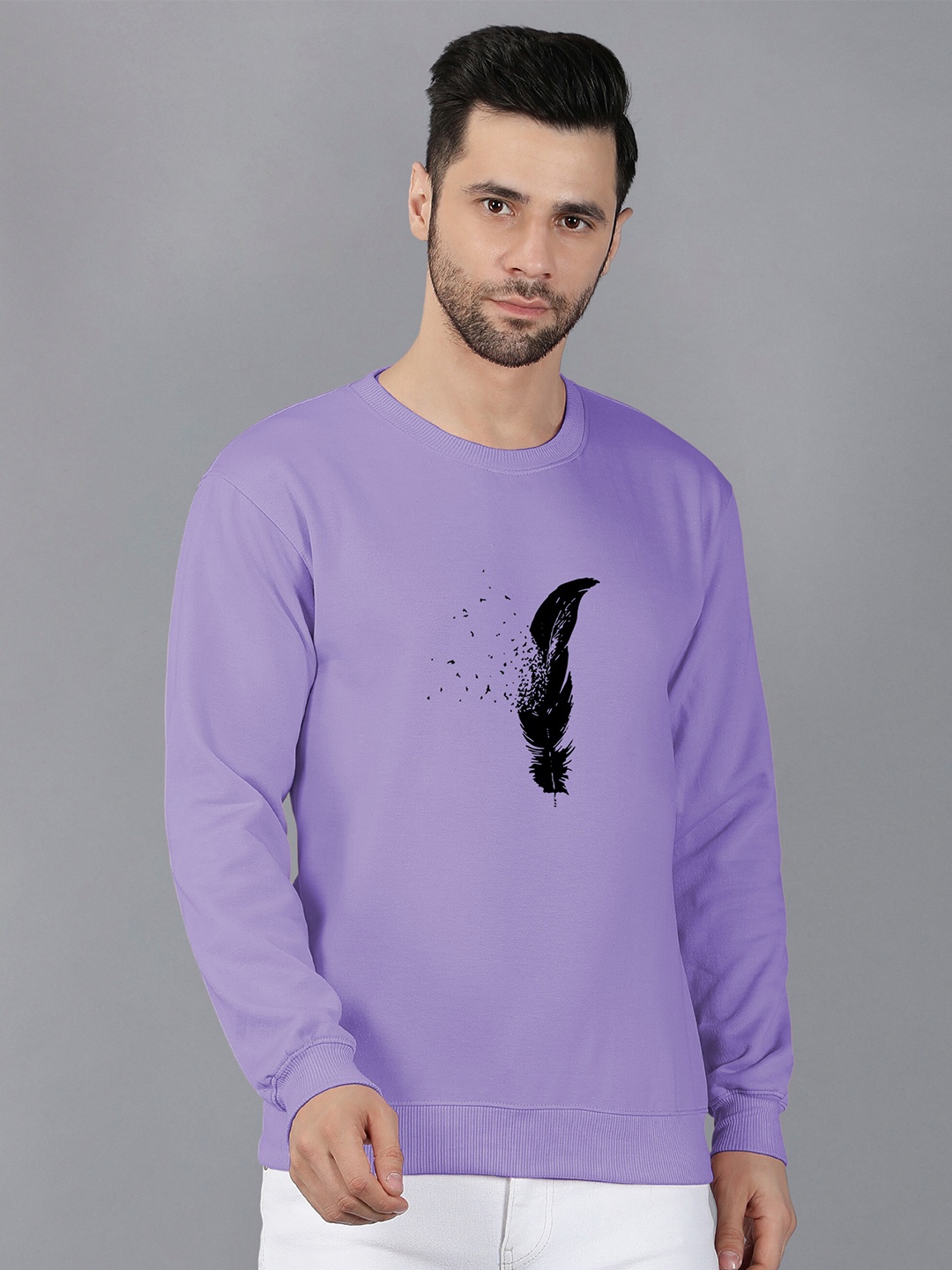 

Fashion And Youth Graphic Printed Fleece Pullover Sweatshirt, Lavender
