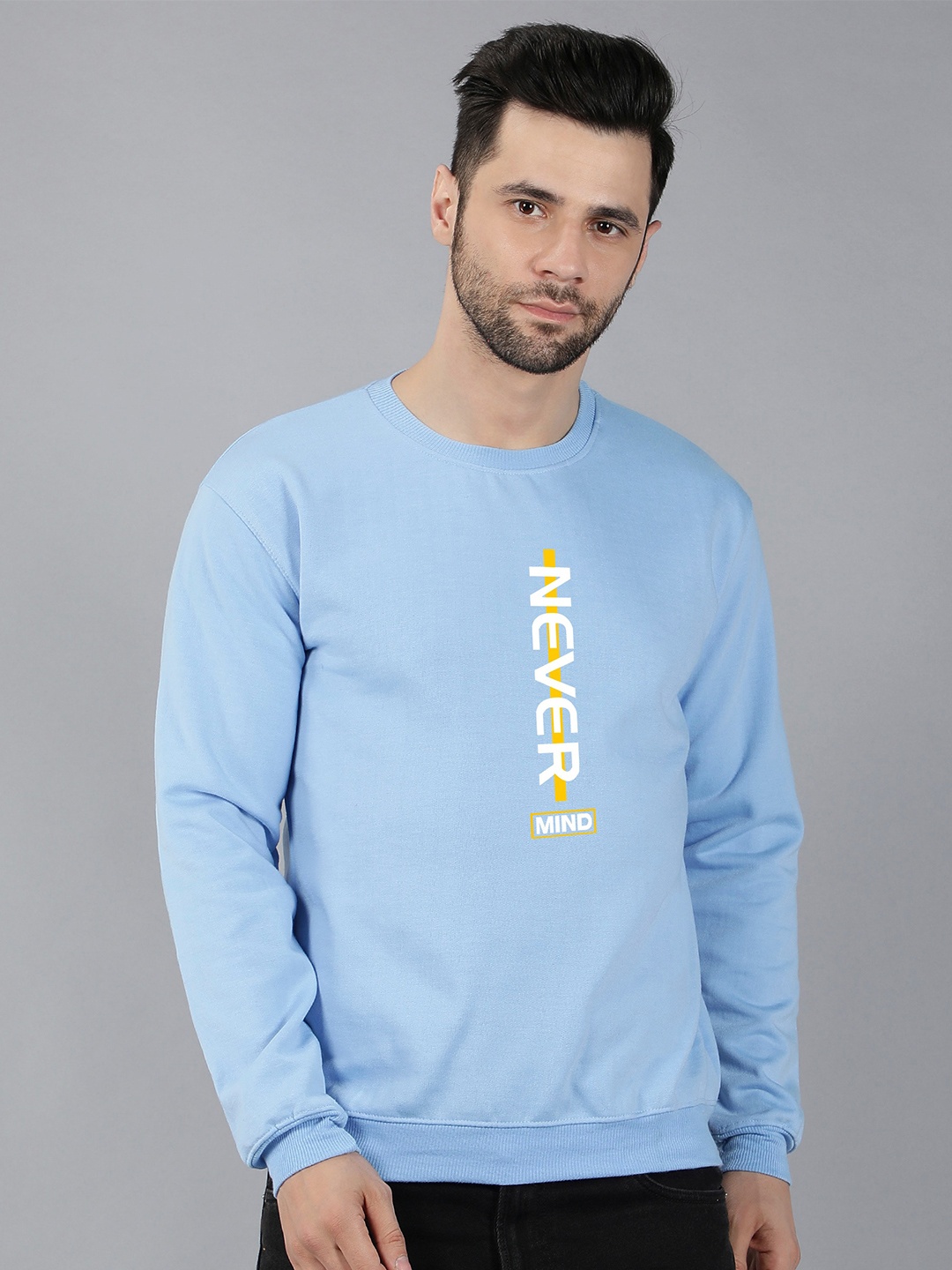 

Fashion And Youth Typography Printed Fleece Sweatshirt, Blue