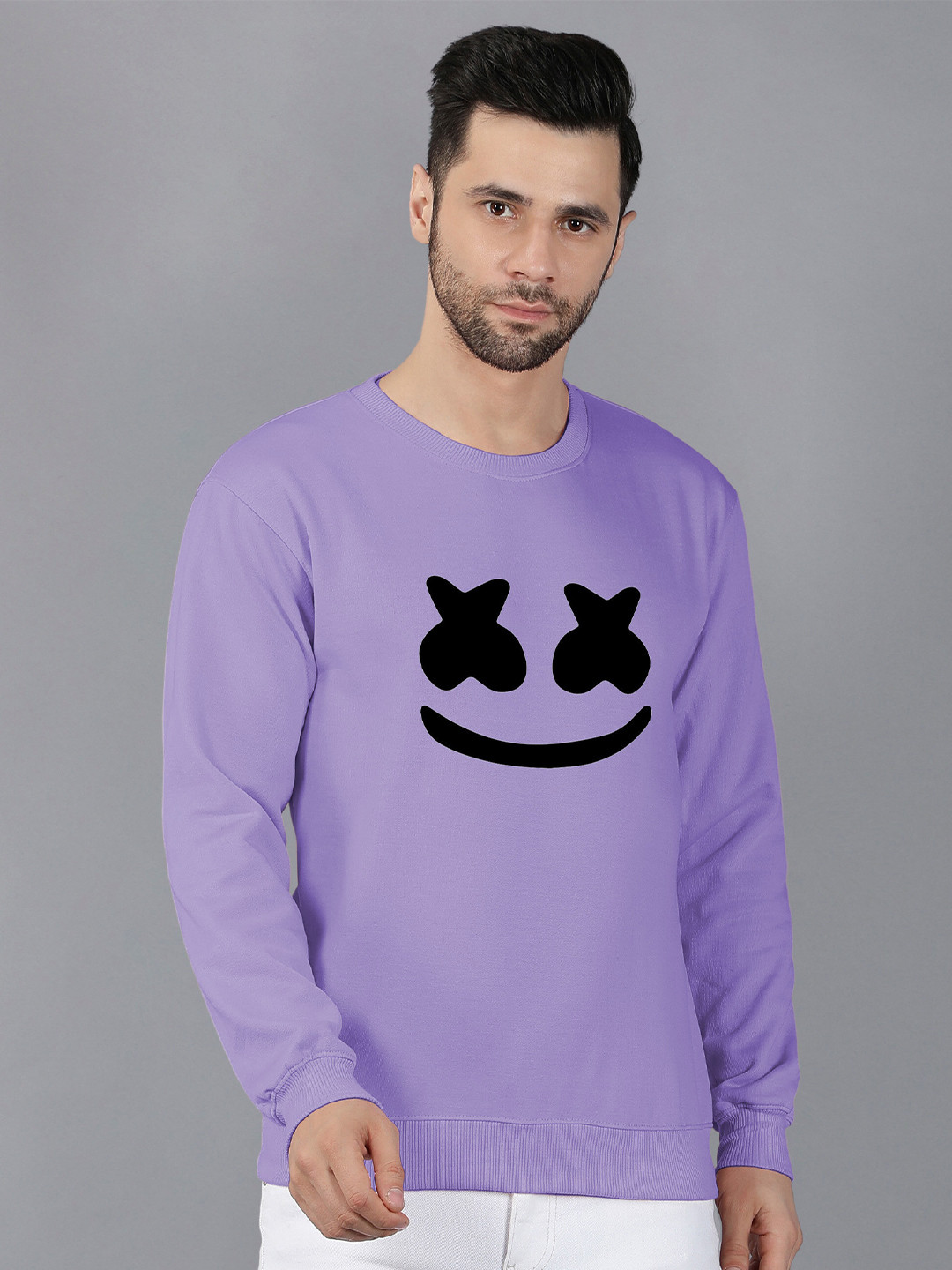 

Fashion And Youth Graphic Printed Fleece Pullover Sweatshirt, Lavender