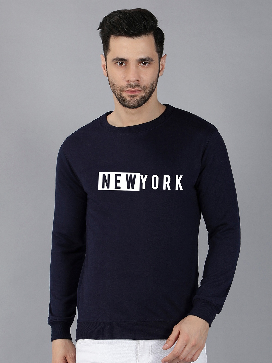 

Fashion And Youth Typography Printed Sweatshirt, Navy blue