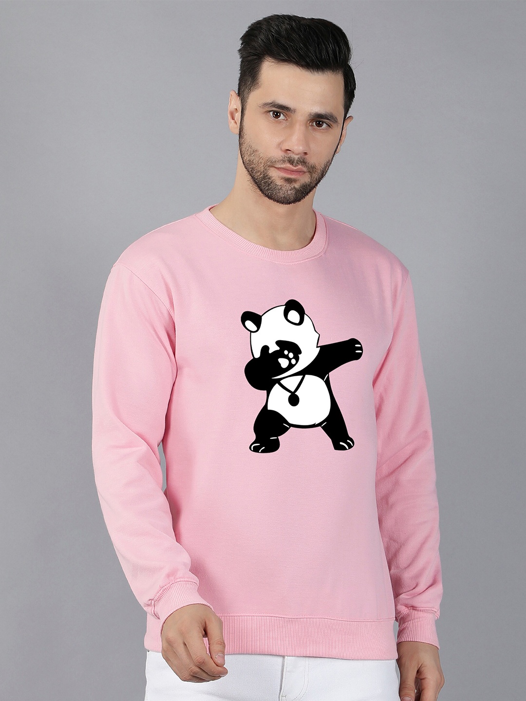 

Fashion And Youth Panda Printed Pullover Sweatshirt, Pink
