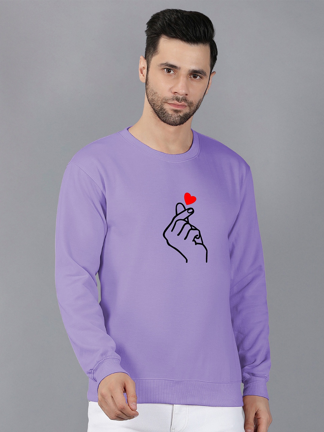 

Fashion And Youth Graphic Printed Fleece Pullover Sweatshirt, Lavender