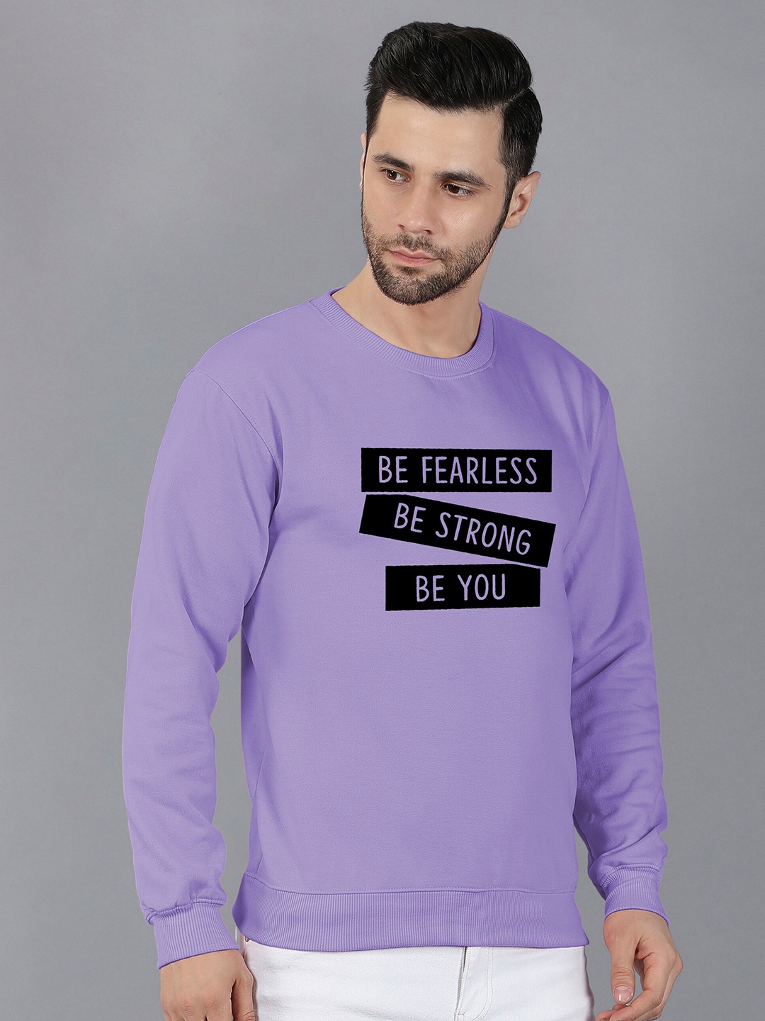 

Fashion And Youth Typography Printed Fleece Sweatshirt, Lavender