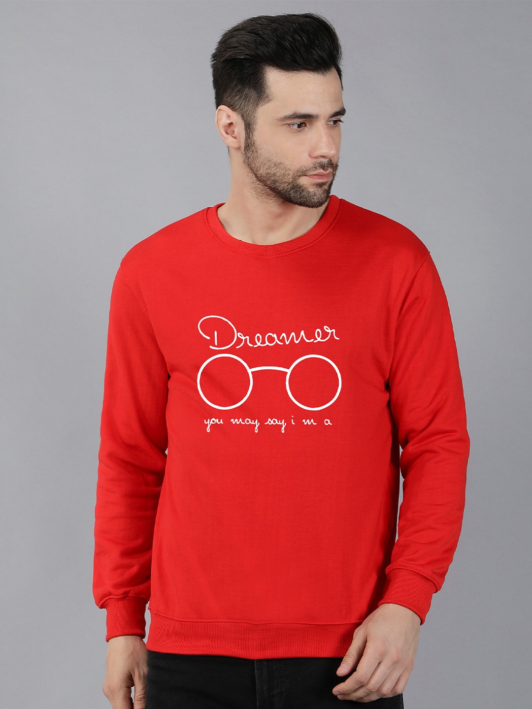 

Fashion And Youth Typography Printed Sweatshirt, Red