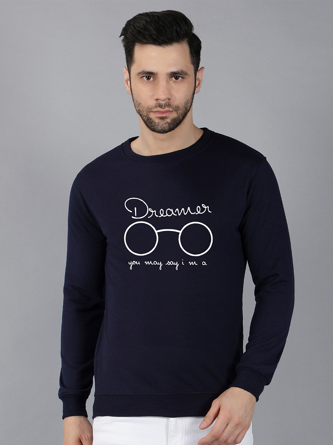 

Fashion And Youth Typography Printed Sweatshirt, Navy blue