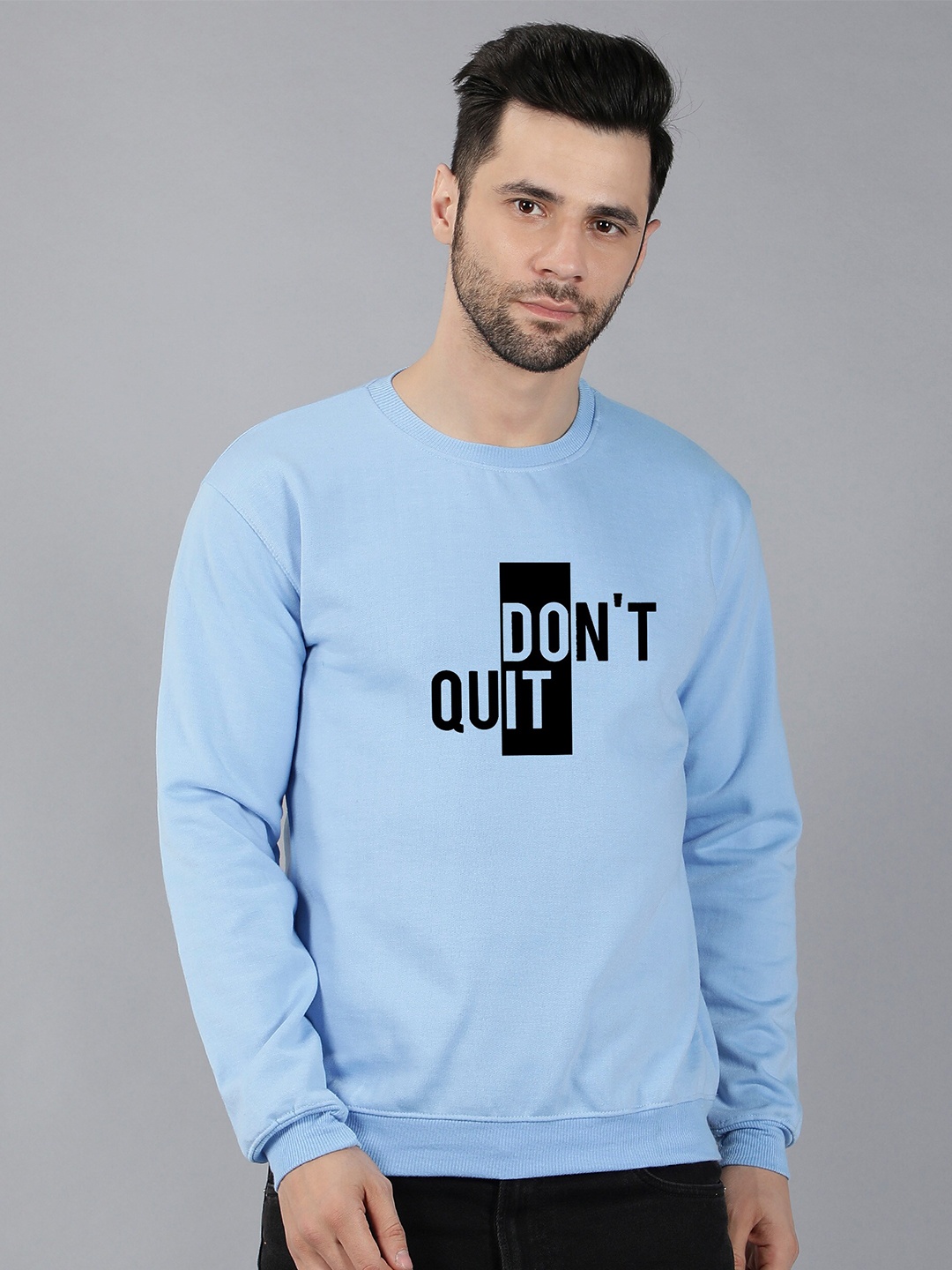 

Fashion And Youth Typography Printed Fleece Sweatshirt, Blue