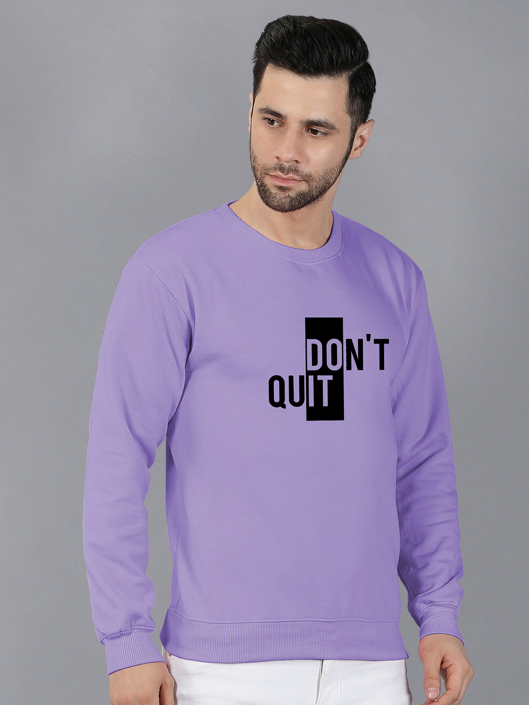 

Fashion And Youth Typography Printed Fleece Pullover Sweatshirt, Lavender