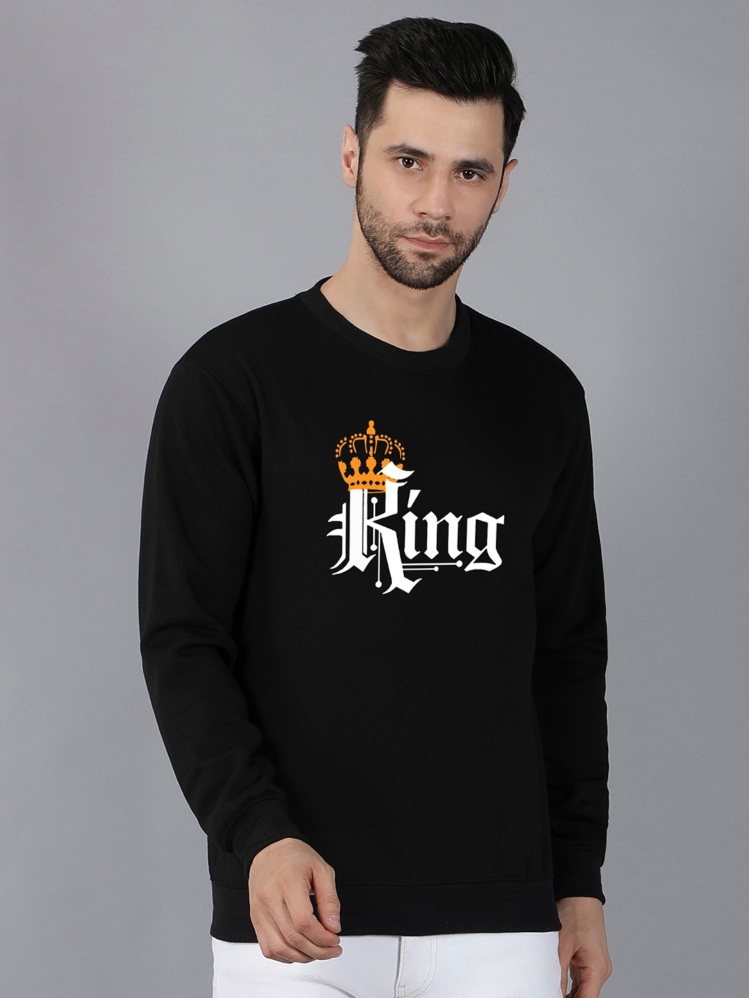 

Fashion And Youth Typography Printed Fleece Sweatshirt, Black
