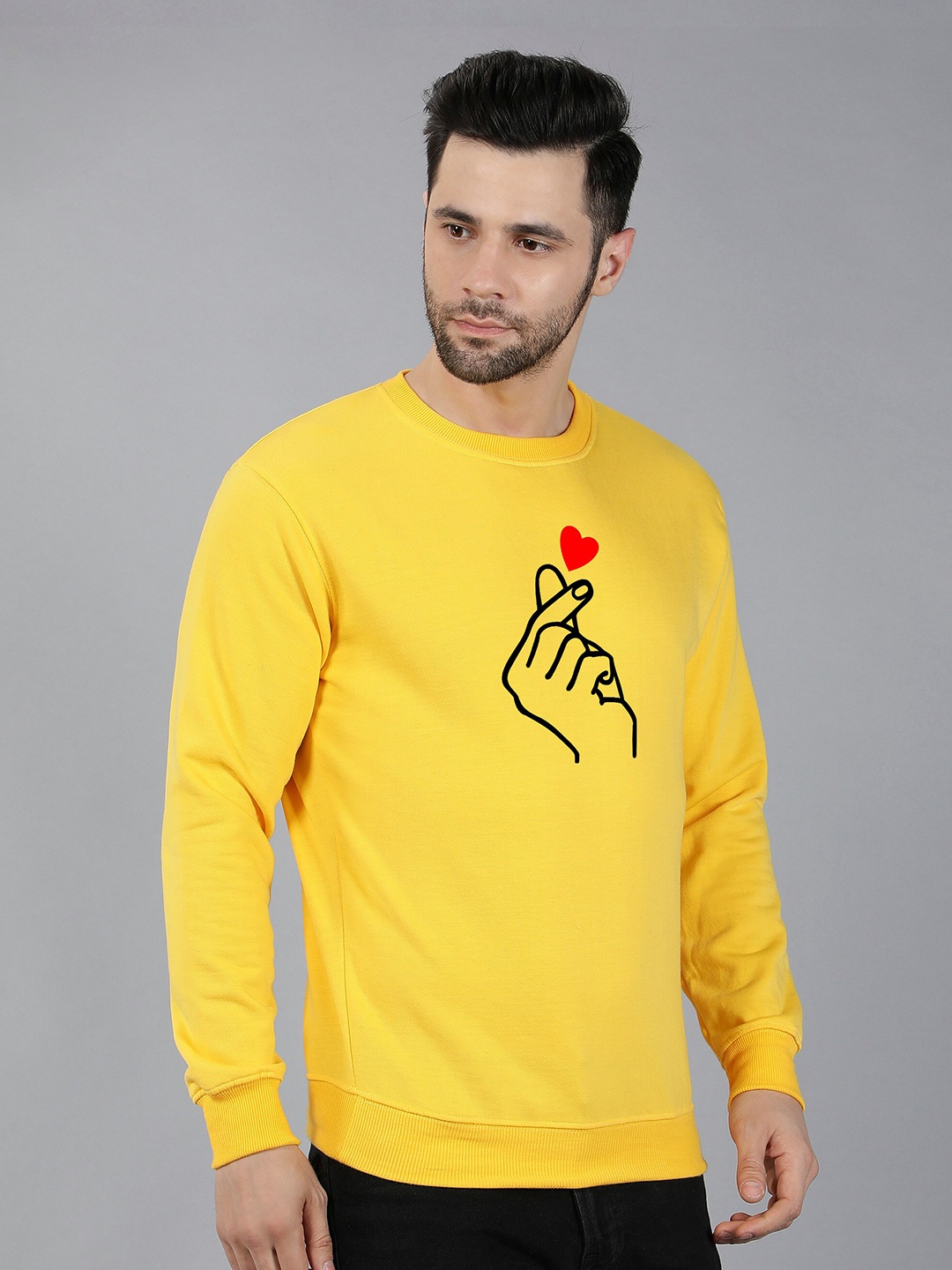 

Fashion And Youth Graphic Printed Sweatshirt, Yellow