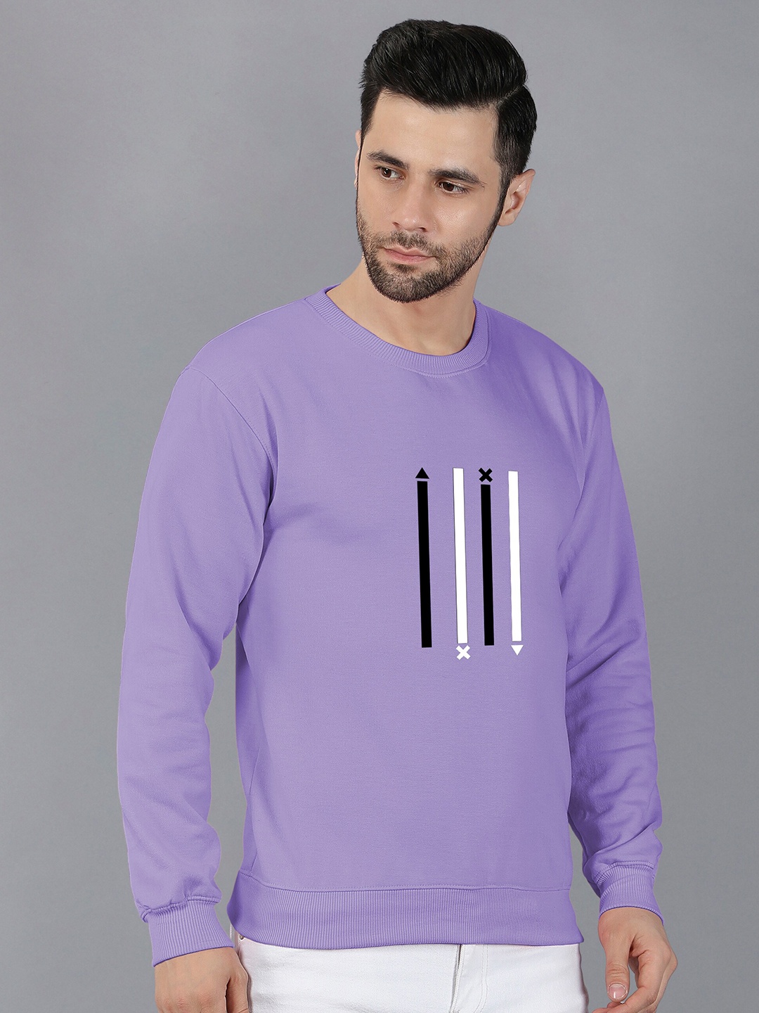 

Fashion And Youth Graphic Printed Round Neck Sweatshirt, Lavender
