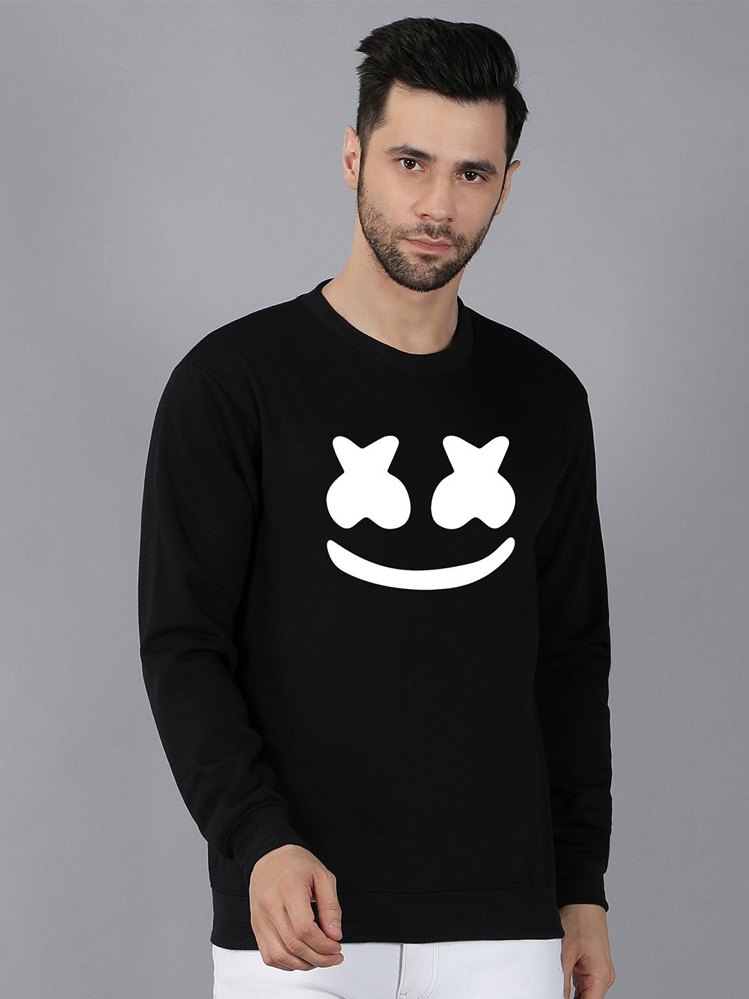 

Fashion And Youth Marshmellow Design Printed Sweatshirt, Black