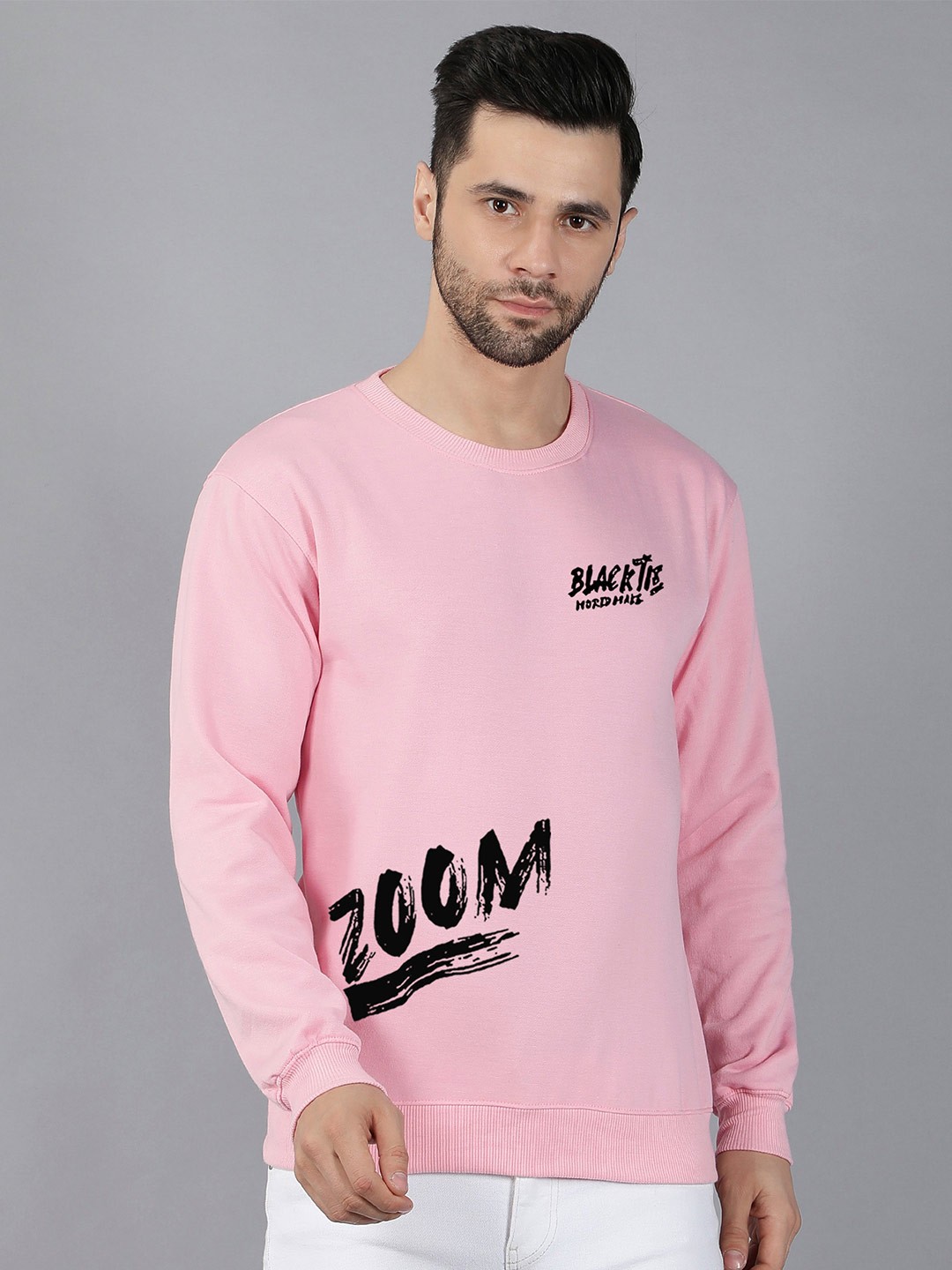 

Fashion And Youth Typography Printed Fleece Sweatshirt, Pink