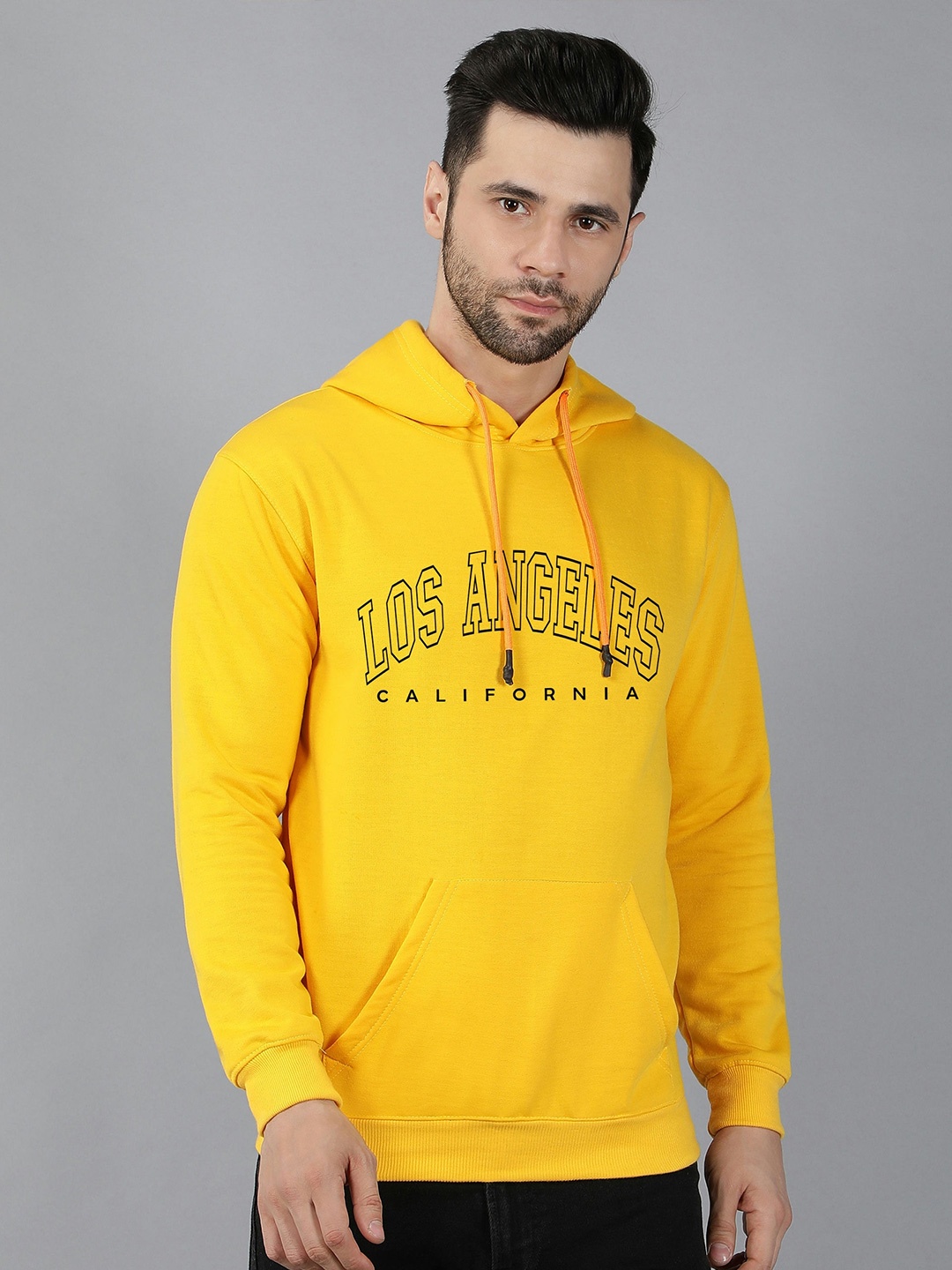 

Fashion And Youth Typography Printed Hooded Sweatshirt, Yellow