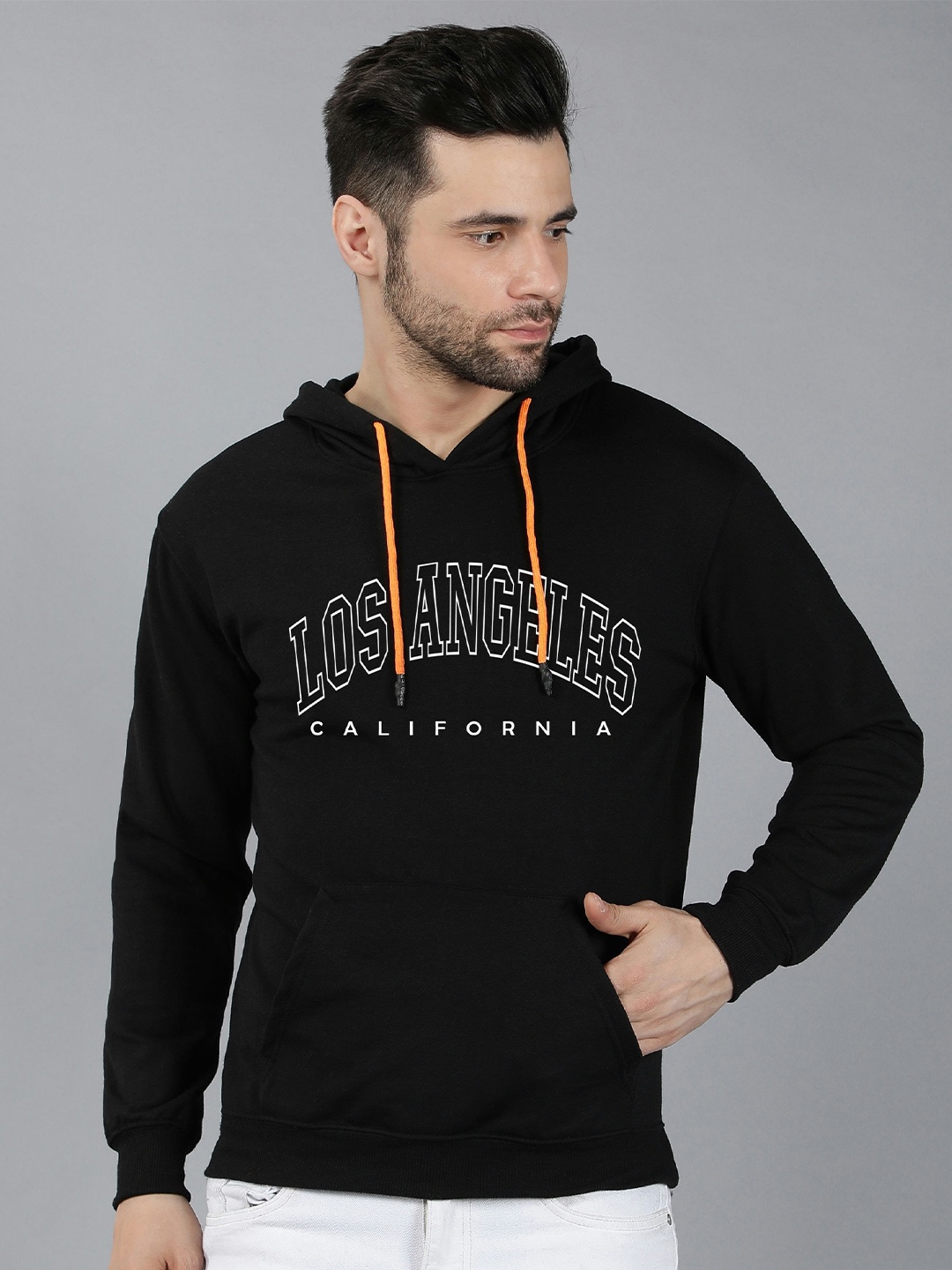 

Fashion And Youth Typography Printed Hooded Sweatshirt, Black