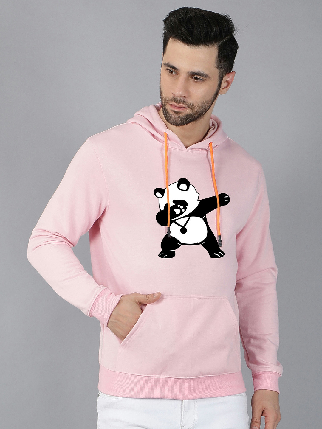 

Fashion And Youth Graphic Printed Hooded Sweatshirt, Pink