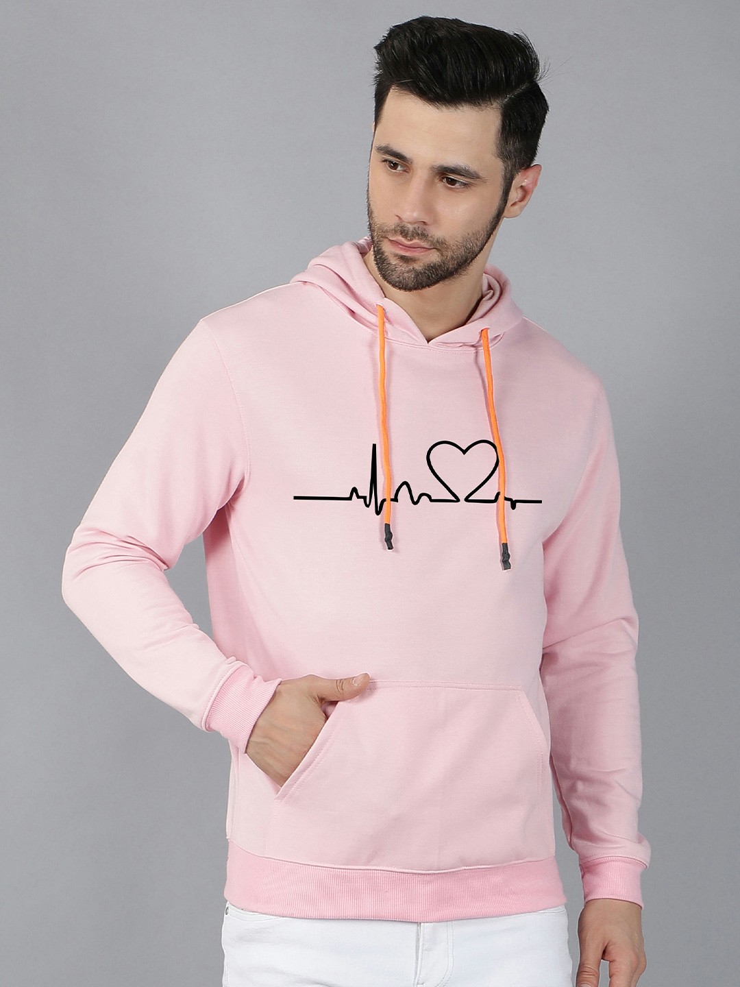 

Fashion And Youth Graphic Printed Hooded Sweatshirt, Pink