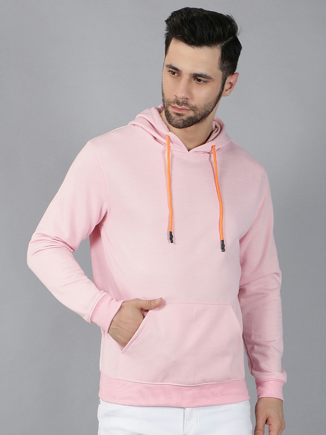 

Fashion And Youth Hooded Long Sleeves Fleece Pullover, Pink