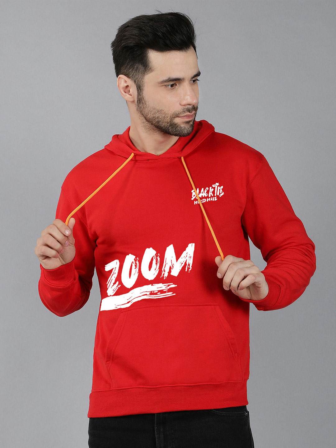 

Fashion And Youth Typography Printed Hooded Pullover Sweatshirt, Red