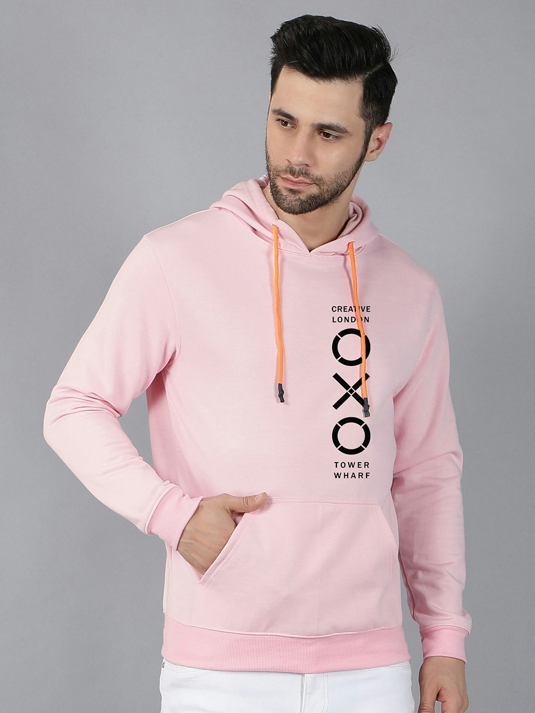 

Fashion And Youth Typography Printed Hooded Sweatshirt, Pink
