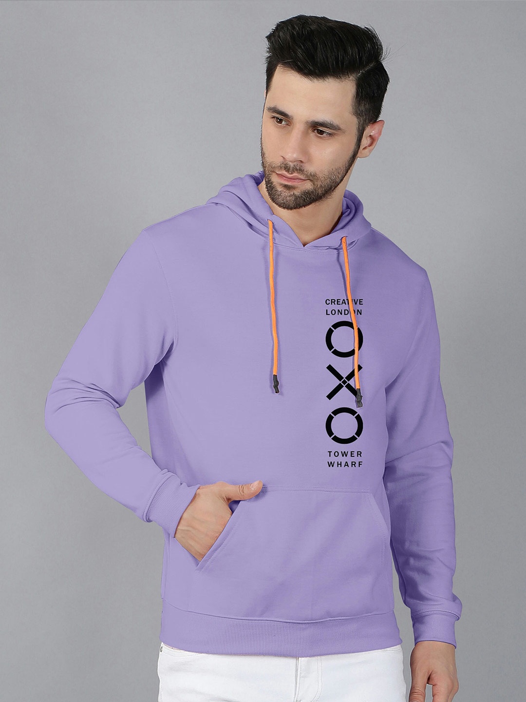 

Fashion And Youth Hooded Typography Printed Fleece Sweatshirt, Lavender