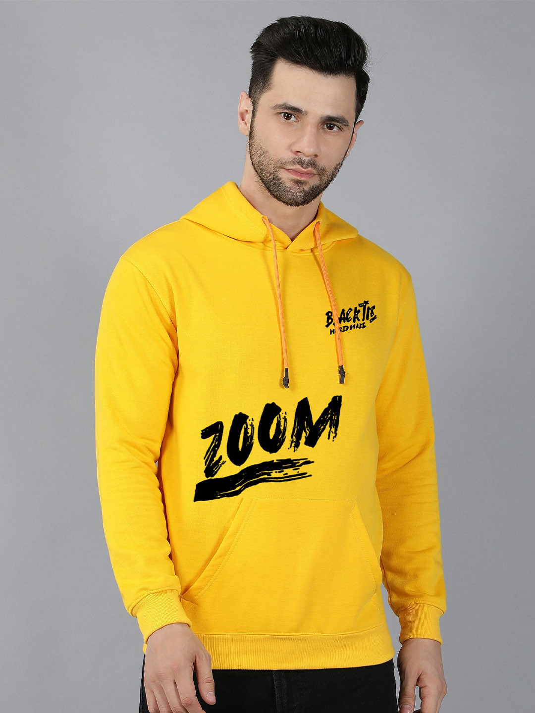 

Fashion And Youth Typographic Printed Hooded Sweatshirt, Yellow