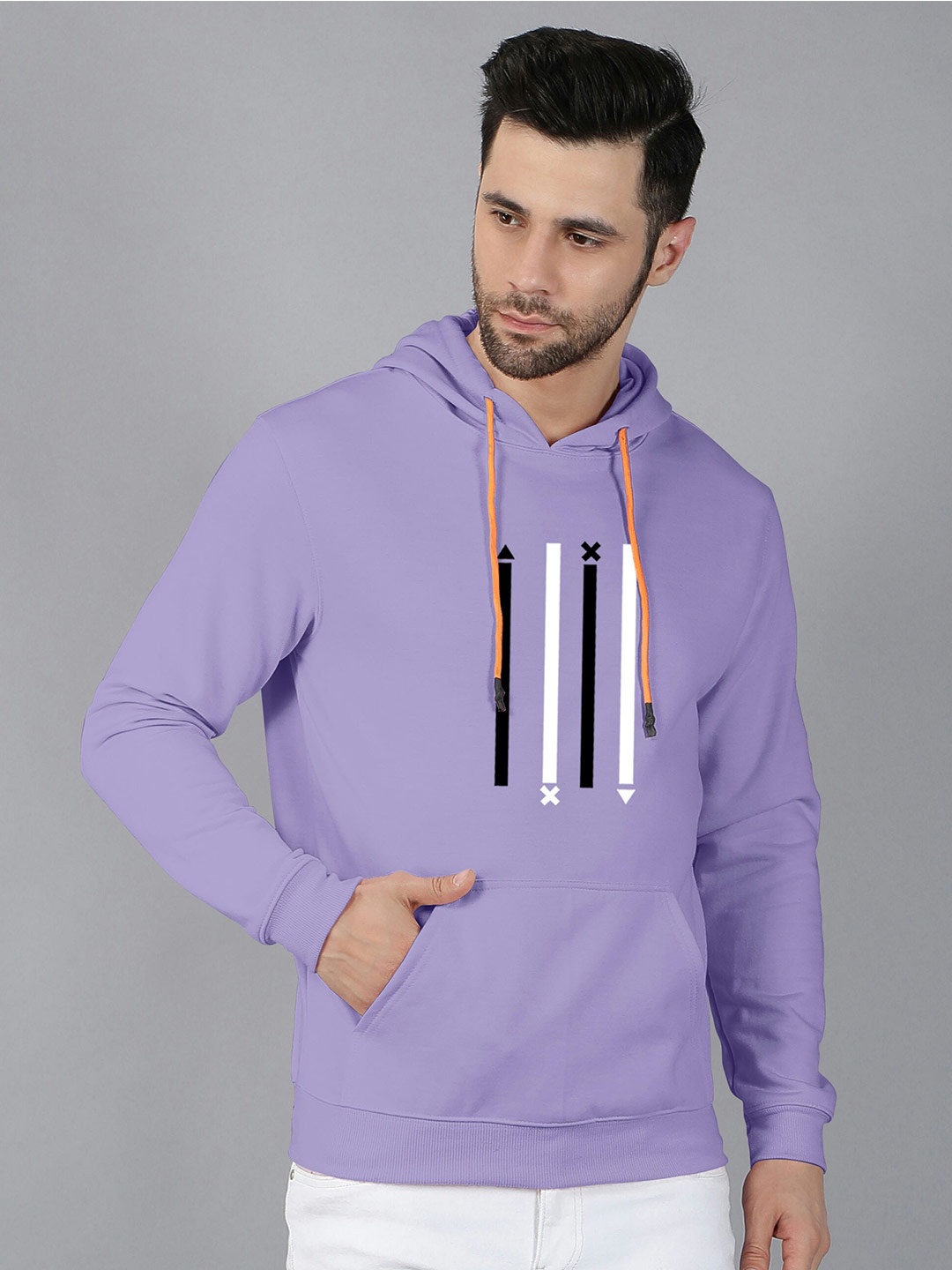 

Fashion And Youth Graphic Printed Hooded Fleece Sweatshirt, Lavender