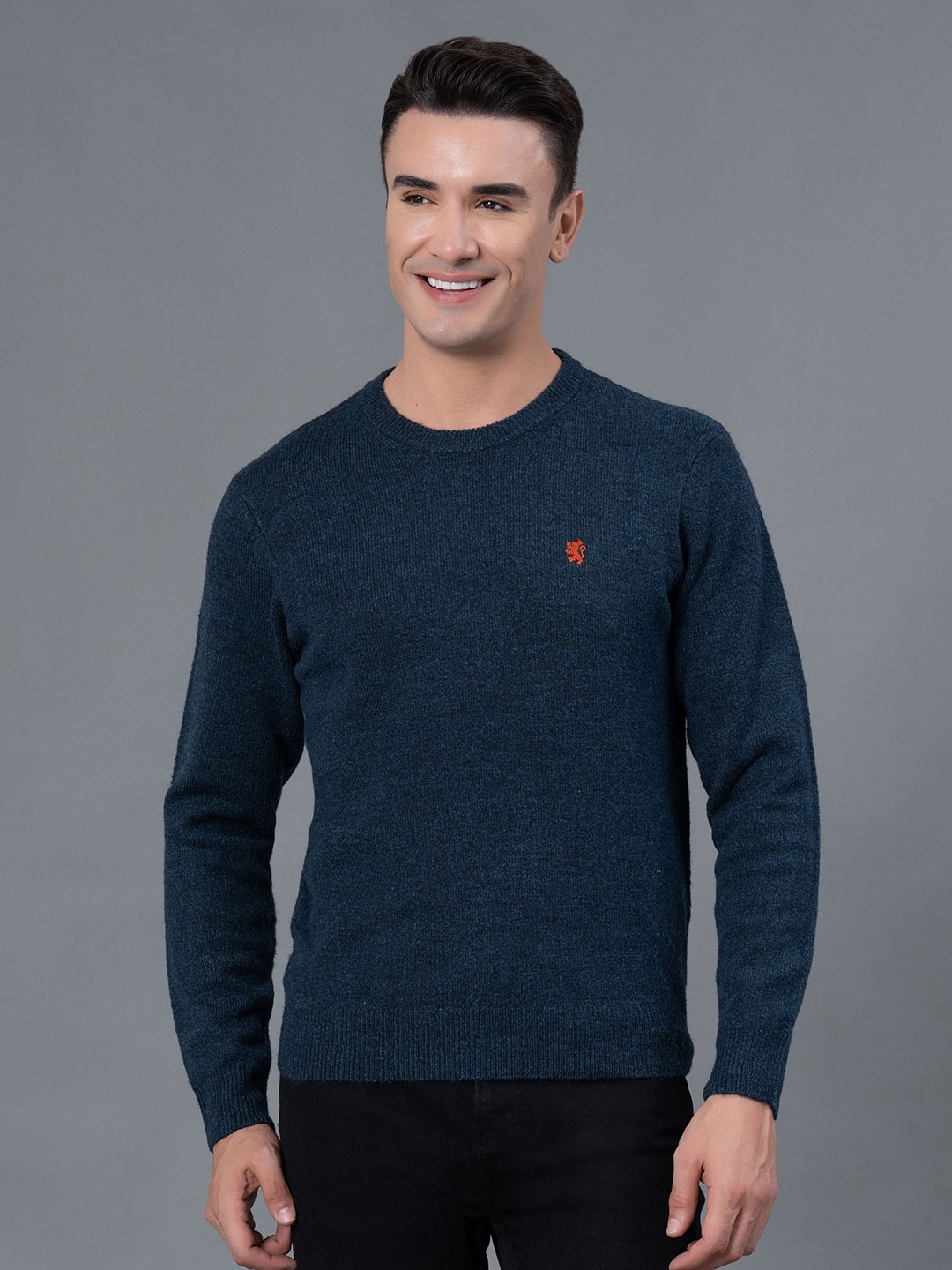 

Red Tape Men Melange Men Melange Solid Sweater, Navy blue