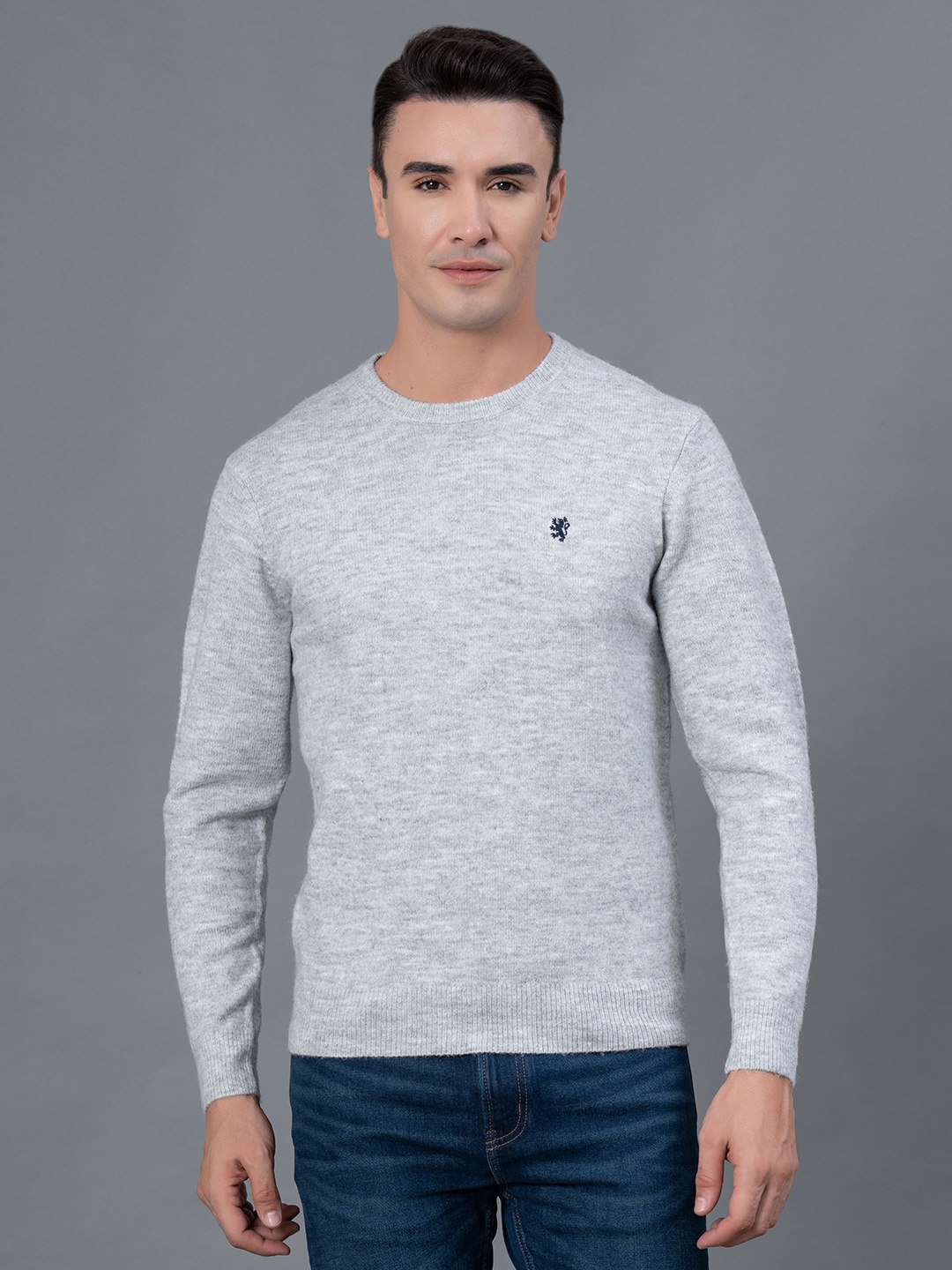 

Red Tape Men Melange Long Sleeves Acrylic Sweater, Grey