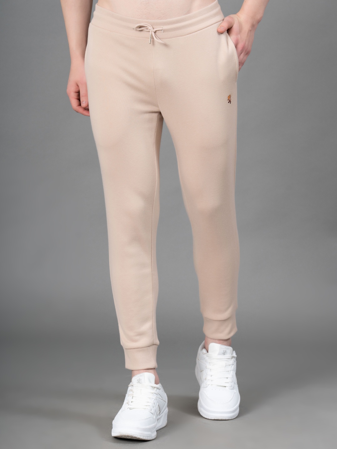 

Red Tape Men Solid Cotton Joggers, Beige