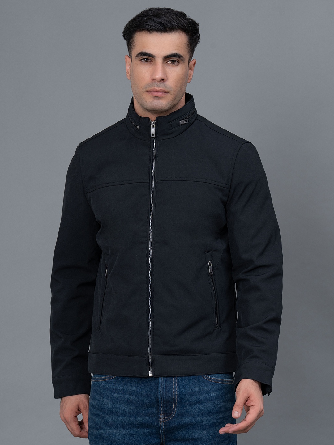 

Red Tape Solid Bomber Jacket, Black