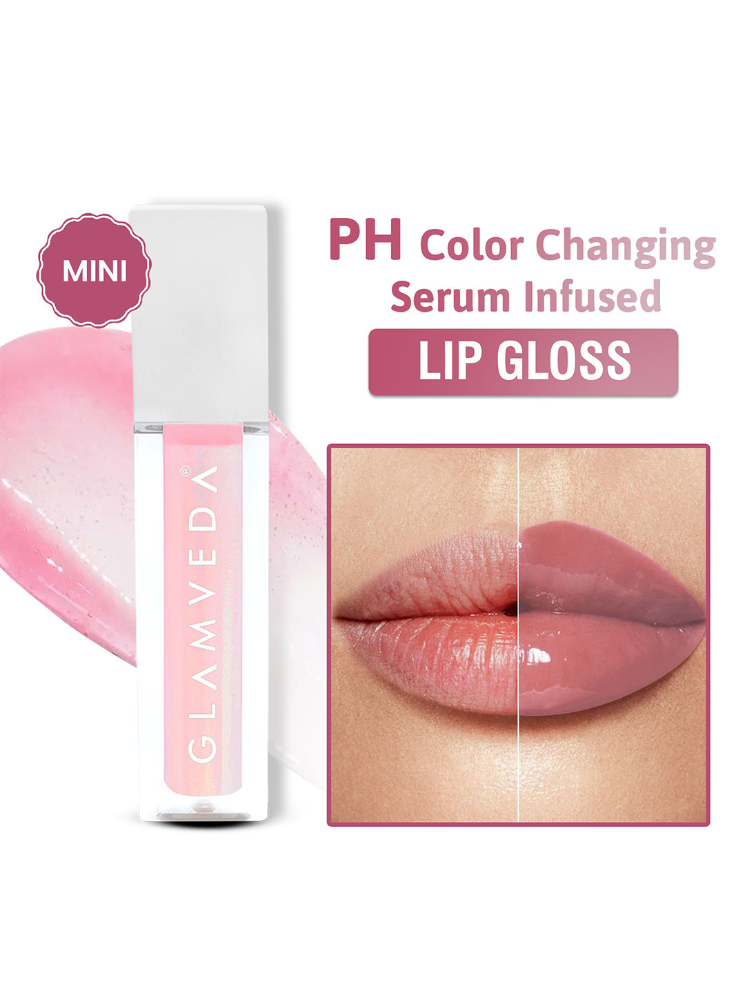 

GLAMVEDA Serum Infused Color Changing Lip Gloss with Cocoa Butter 1.2 ml - Hookup 109, Pink