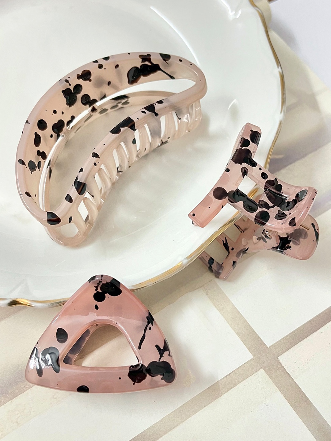 

Ayesha Set Of 3 Claw Clip, Pink