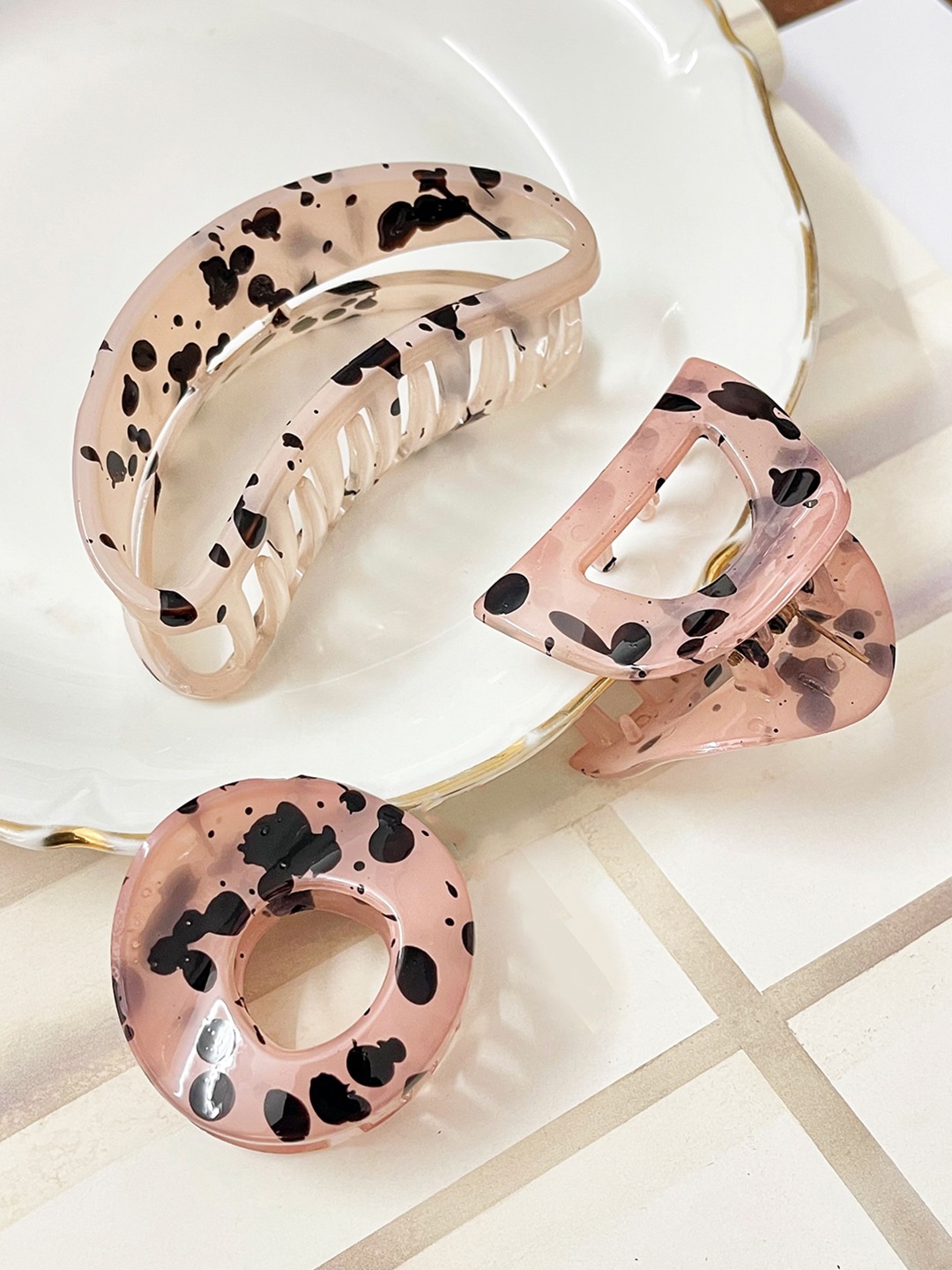 

Ayesha Set Of 3 Claw Clip, Pink