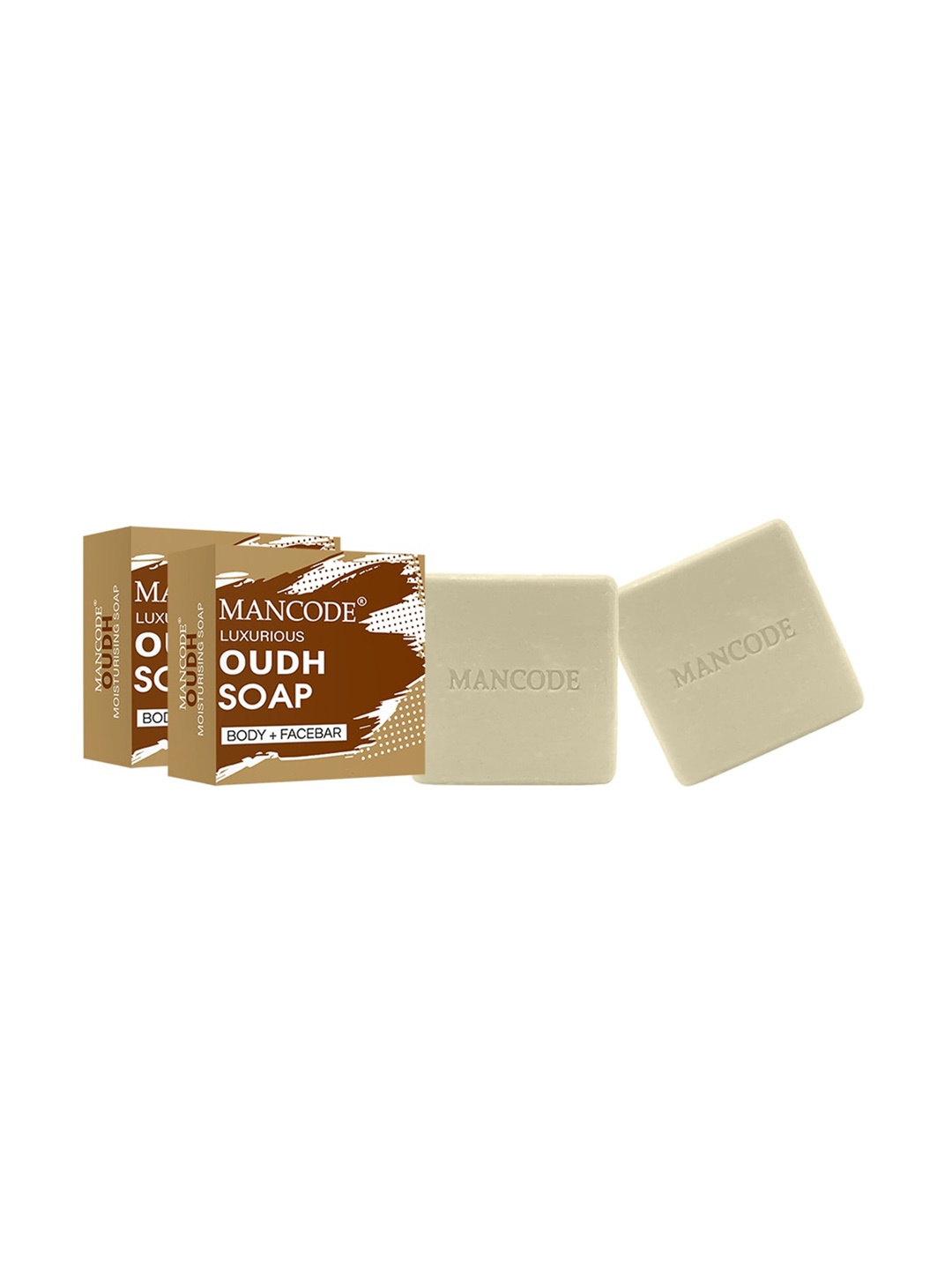 

MANCODE Luxurious Set of 2 Oudh Moisturising Bath Soap - 125 g each, Brown