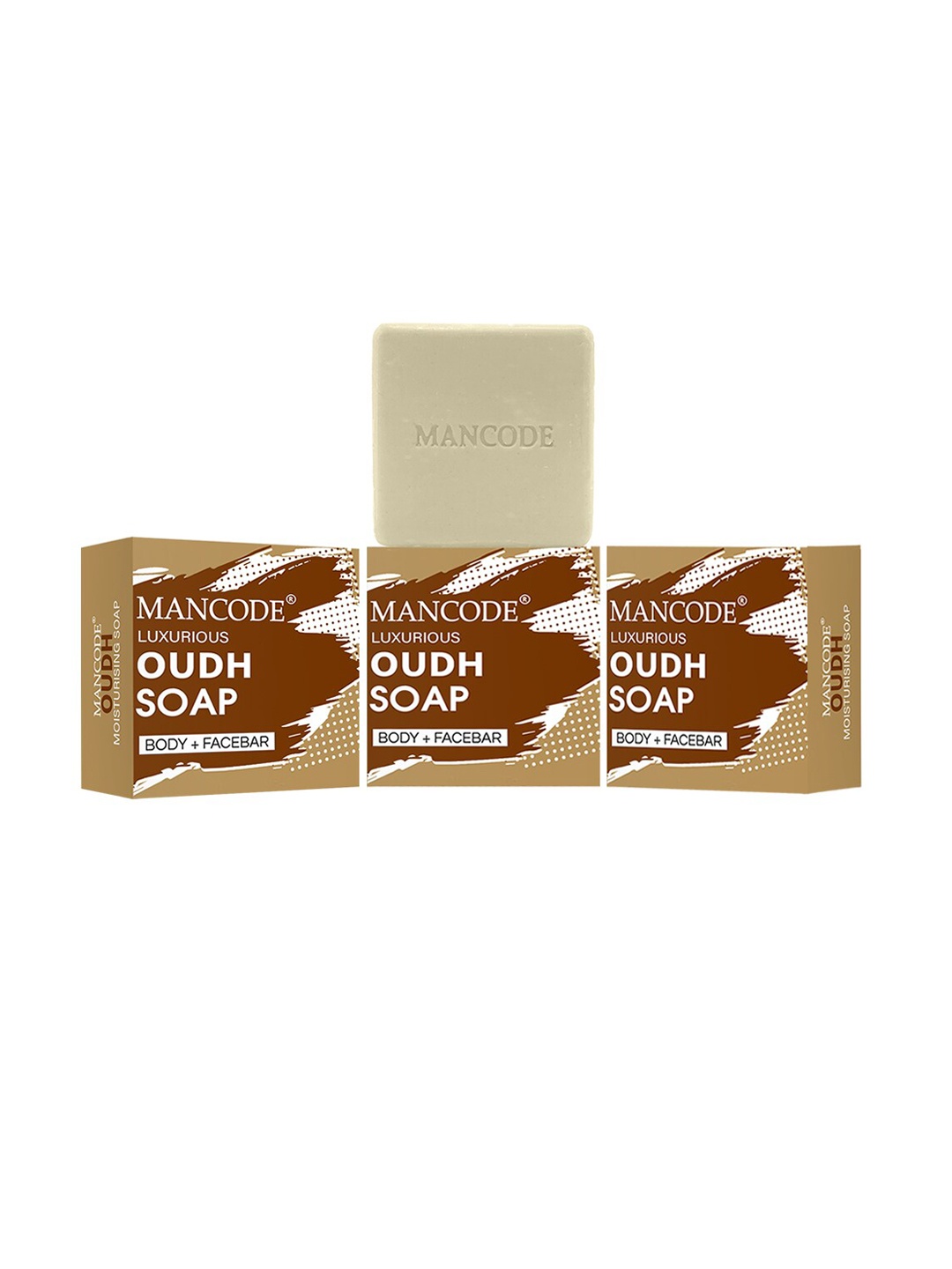 

MANCODE Luxurious Set of 3 Oudh Moisturising Bath Soap - 125 g each, Brown