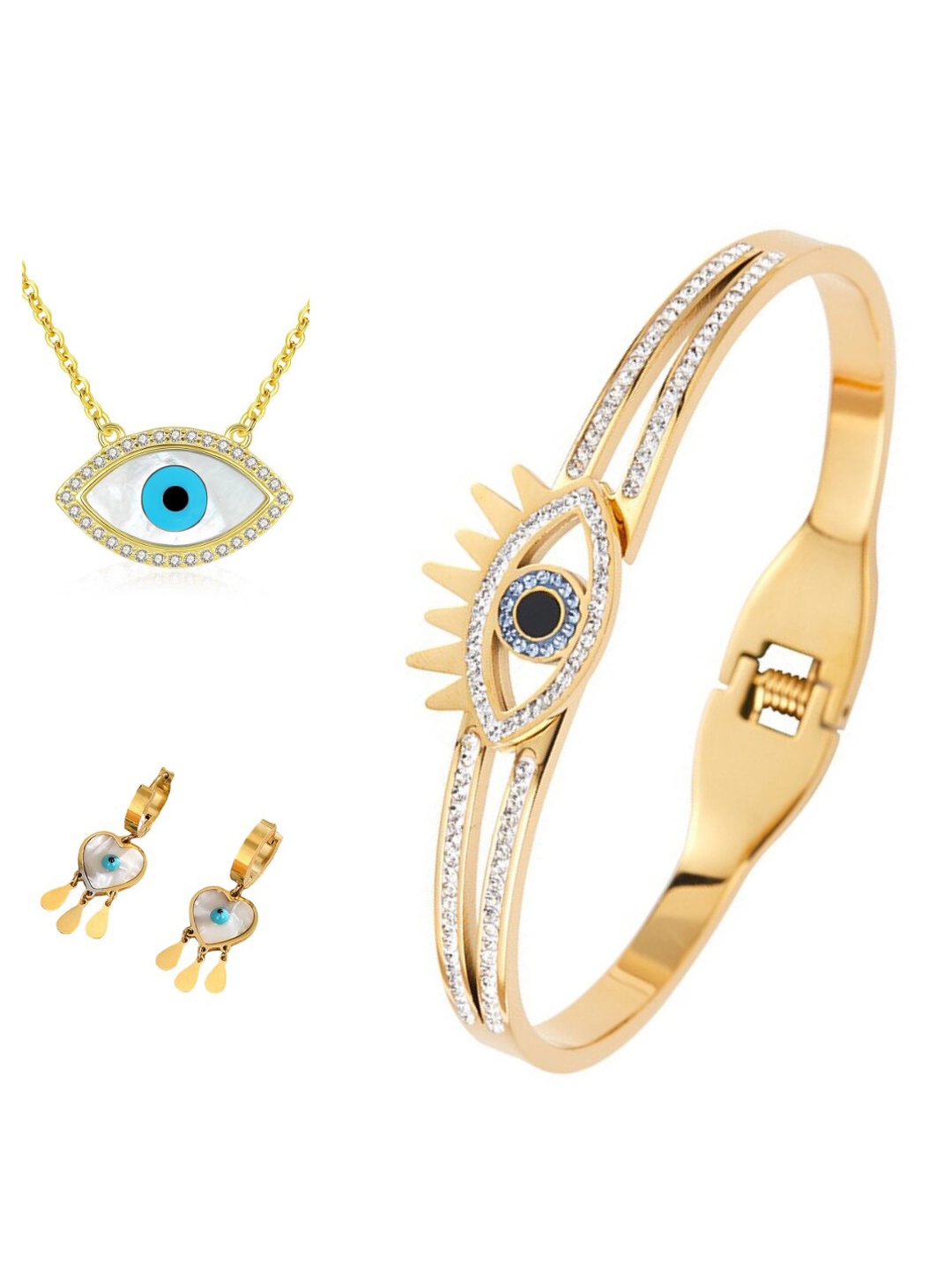 

MYKI Gold-Plated Evil Eye Jewellery Set