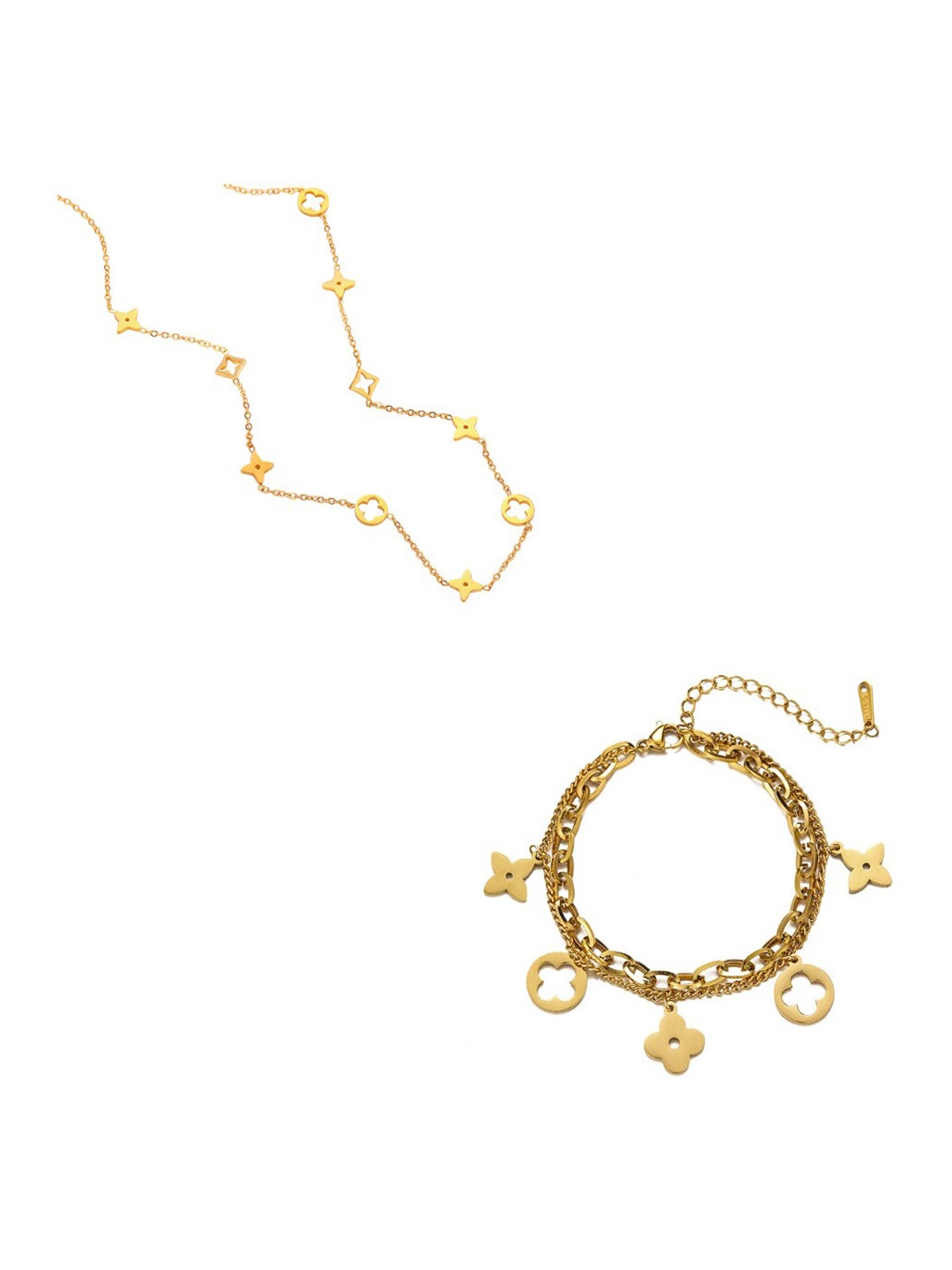 

MYKI Women Gold-Plated Cubic Zirconia Studded Jewellery Set