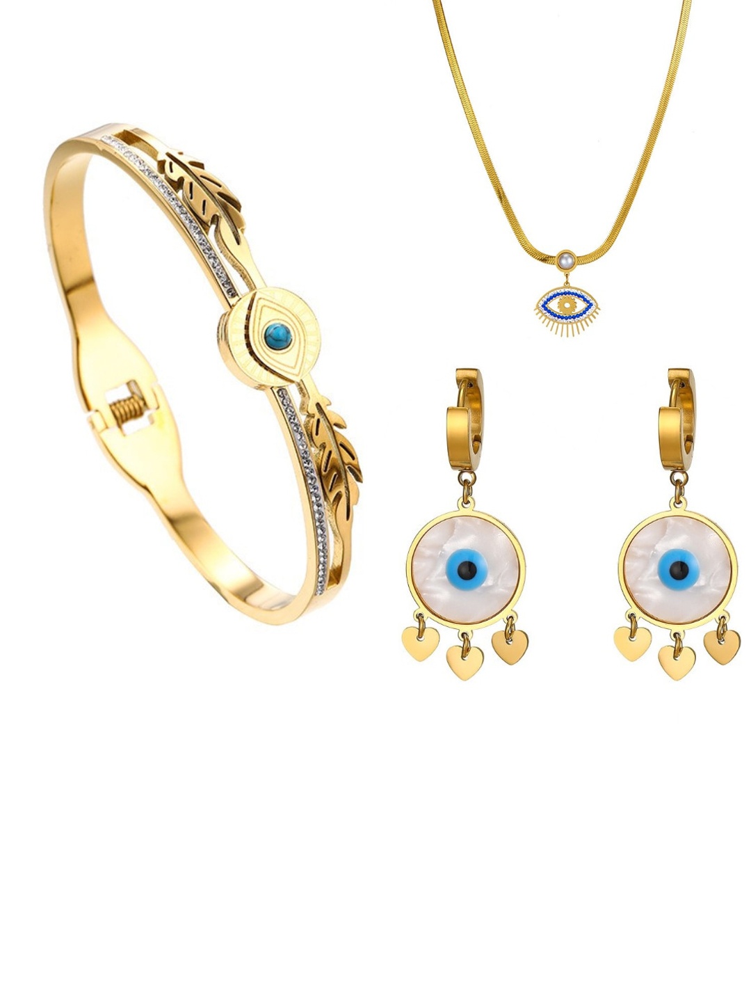 

MYKI Gold-Plated Evil Eye Jewellery Set