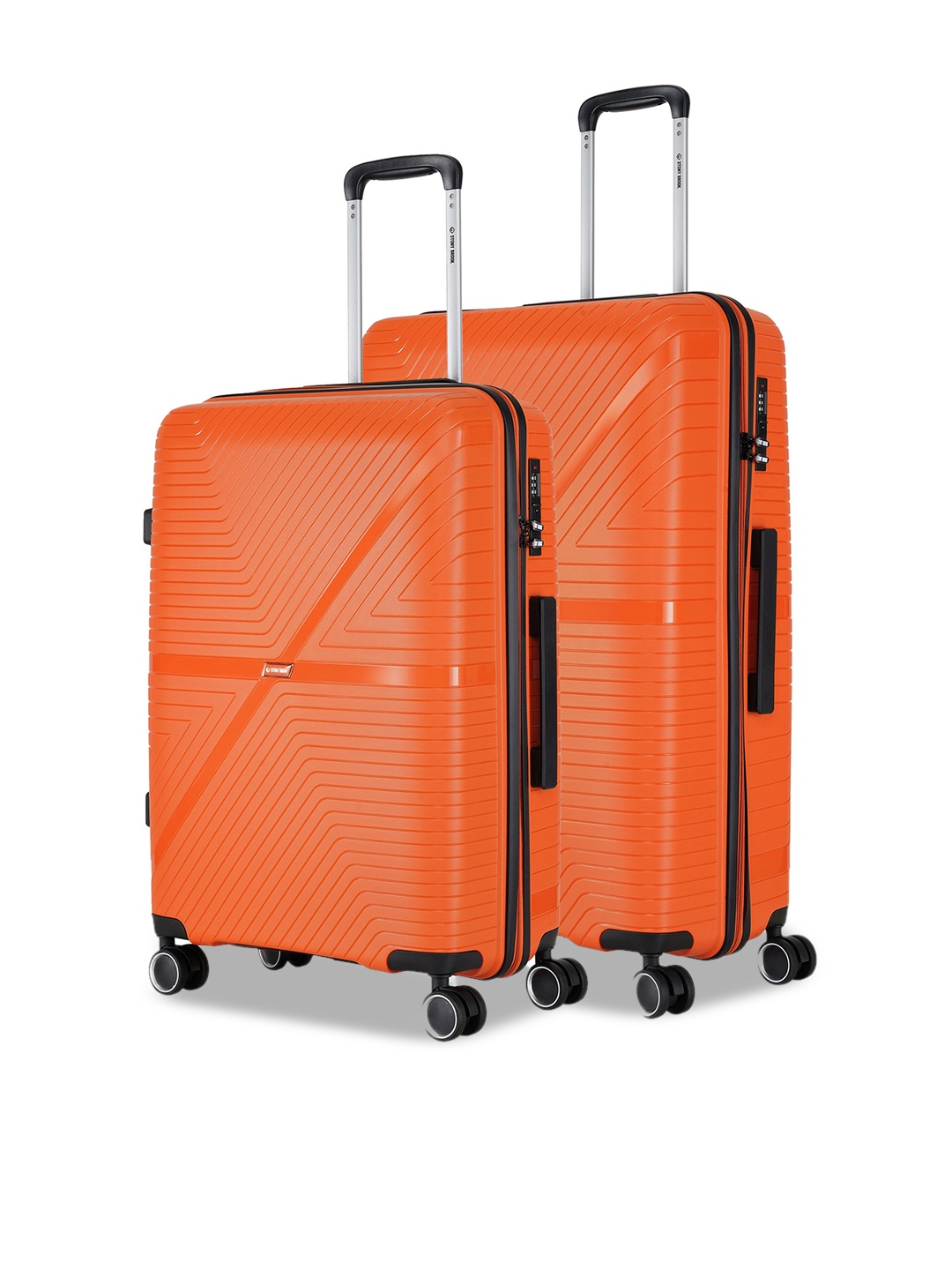 

Stony Brook by Nasher Miles Axis Set Of 2 Hard-Sided Trolley Suitcase Up to 50 Litres, Orange