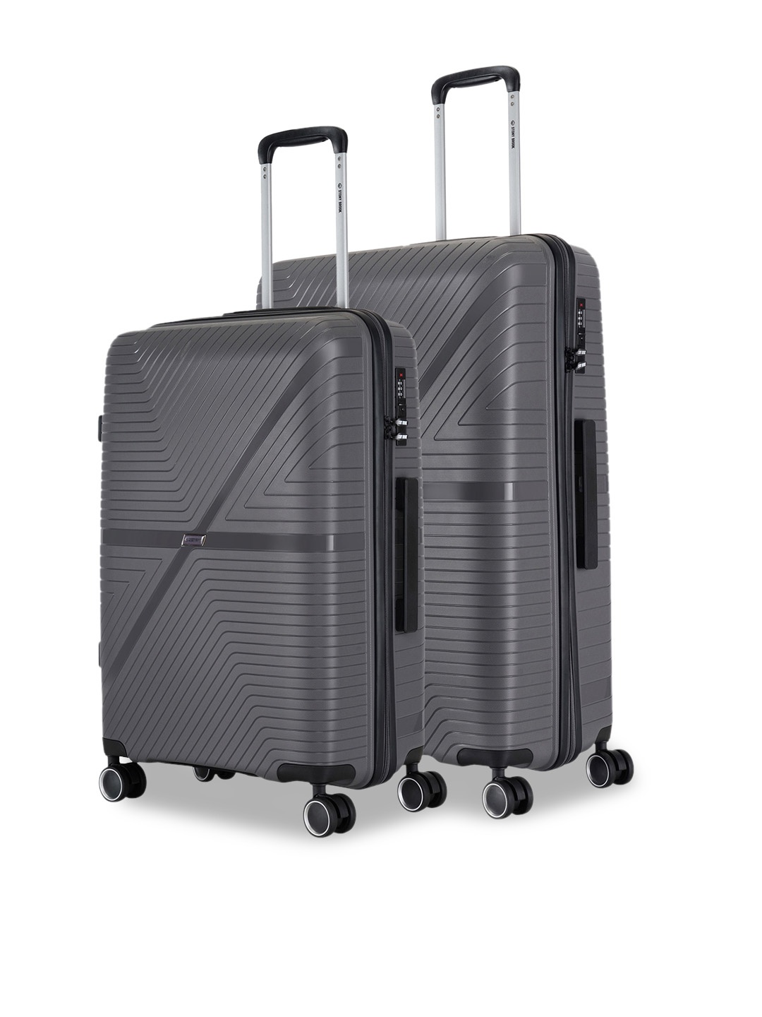 

Stony Brook by Nasher Miles Axis Set Of 2 Hard-Sided Trolley Suitcase-174L, Grey