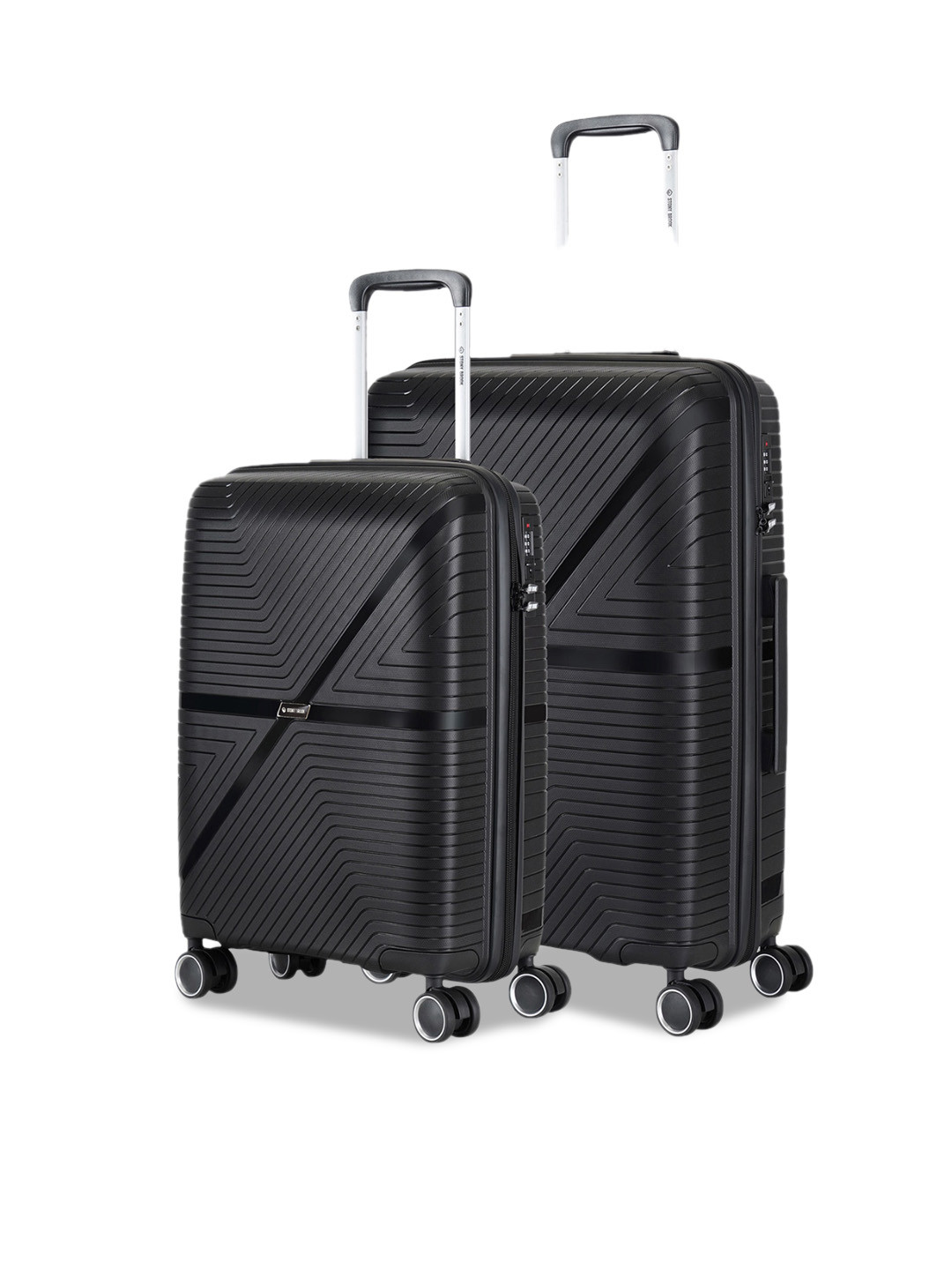 

Stony Brook by Nasher Miles Axis Set Of 2 Textured Hard-Sided Trolley Suitcase 55 & 65 cm, Black