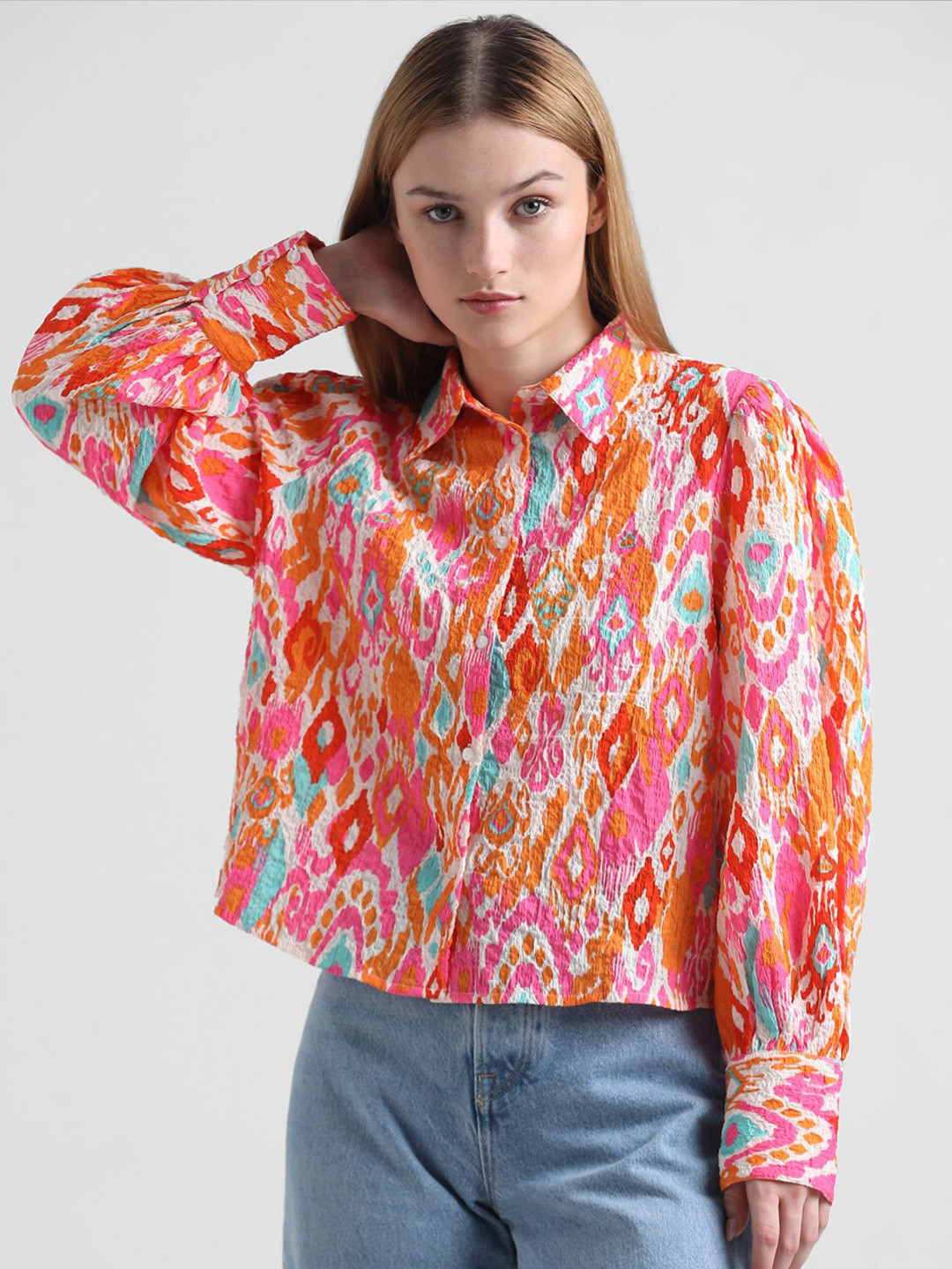 

ONLY Women Floral Printed Casual Shirt, Orange