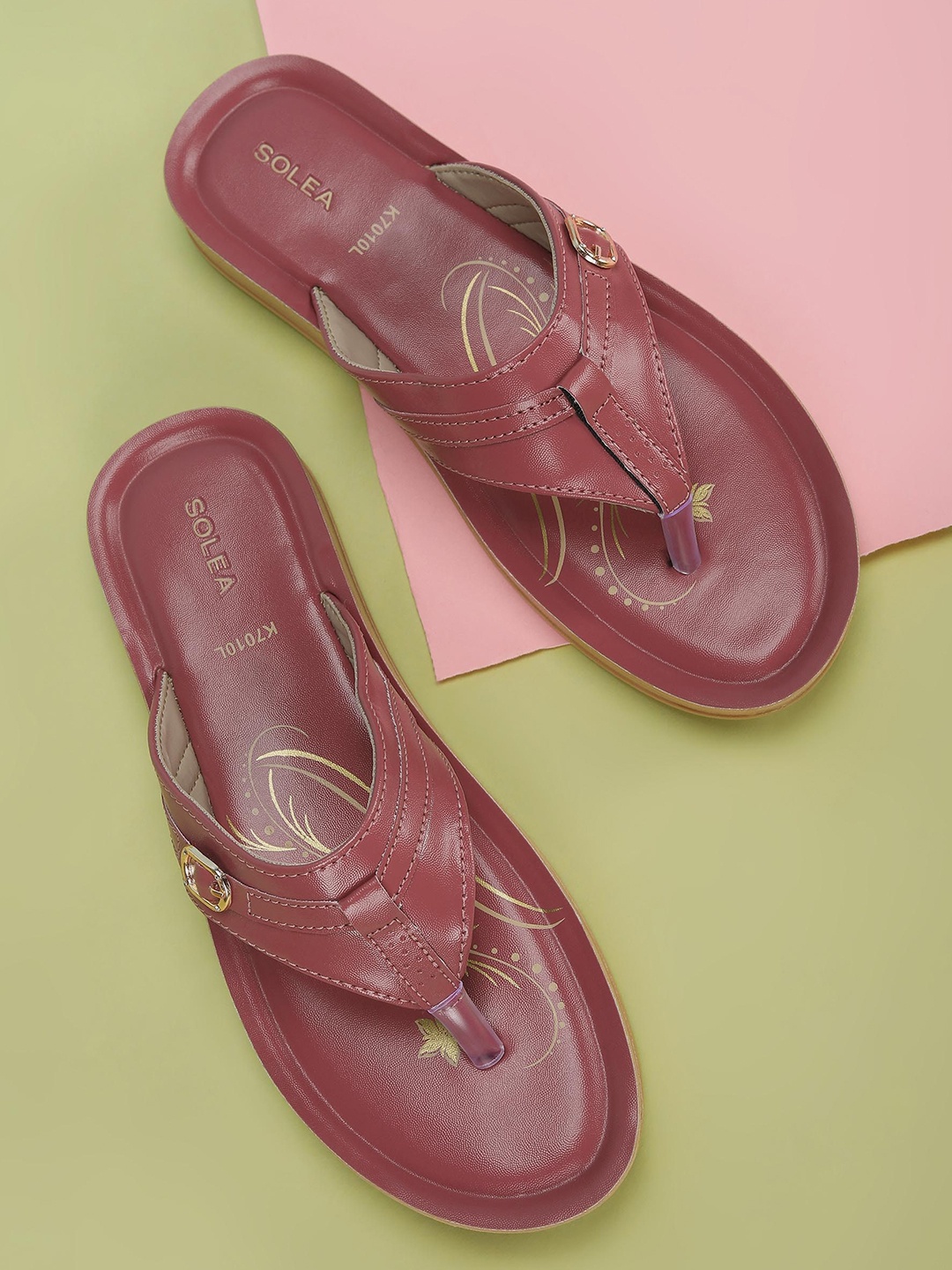 

Paragon Printed Lightweight Open Toe Flats, Pink