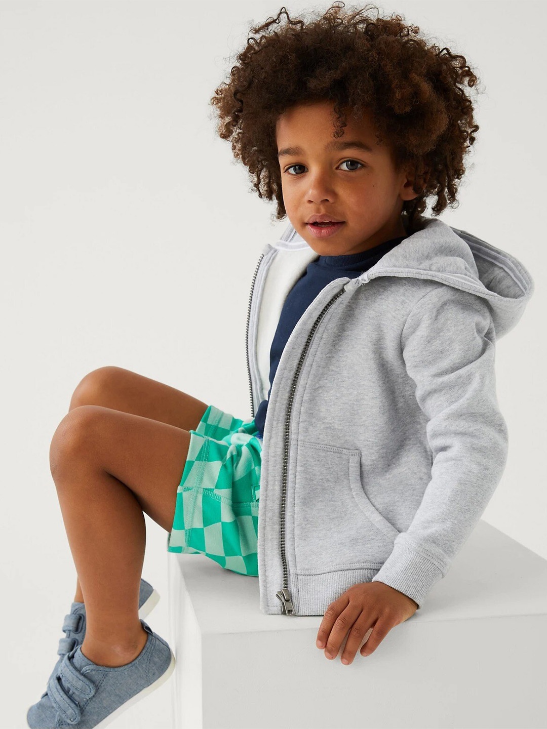 

Marks & Spencer Boys Hooded Front-Open Sweatshirt, Grey