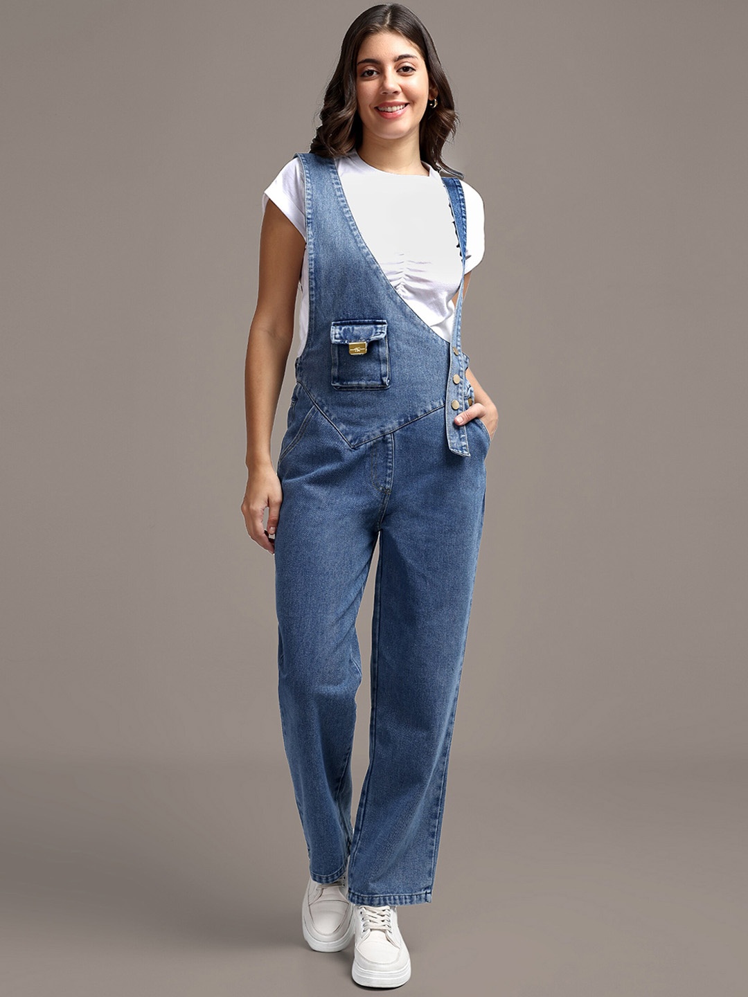 

iki chic Blue Straight-Leg Denim Dungarees