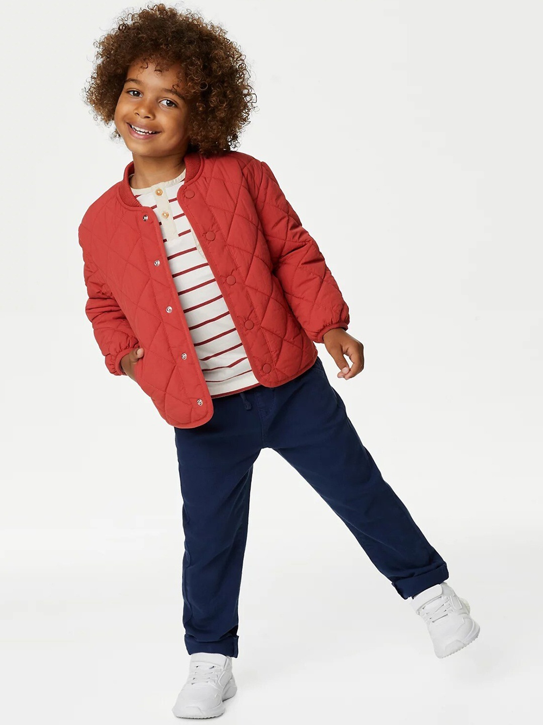 

Marks & Spencer Boys Mock Collar Quilted Jacket, Red